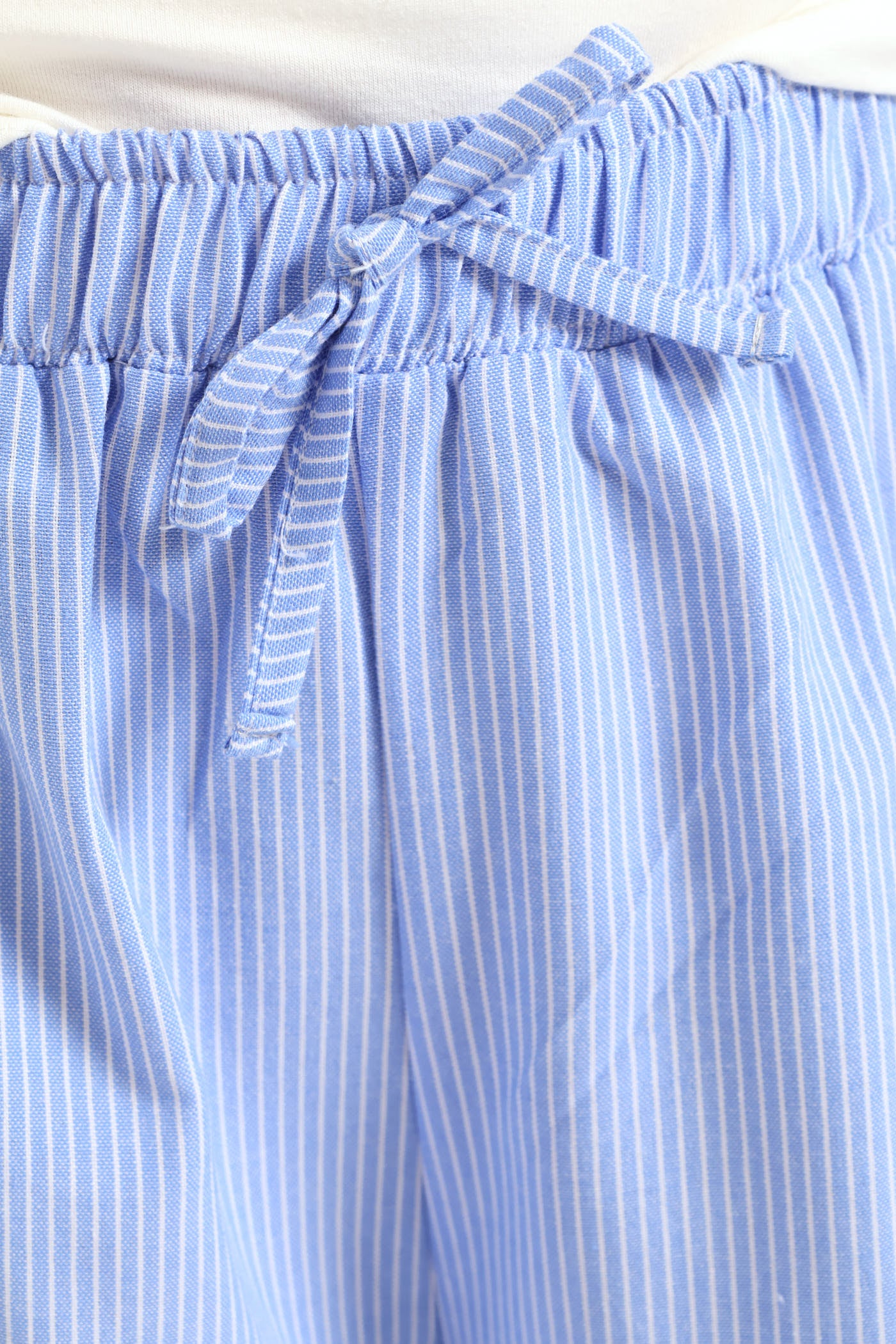 Girls Stripe Linen Pants - Blue - Image 3
