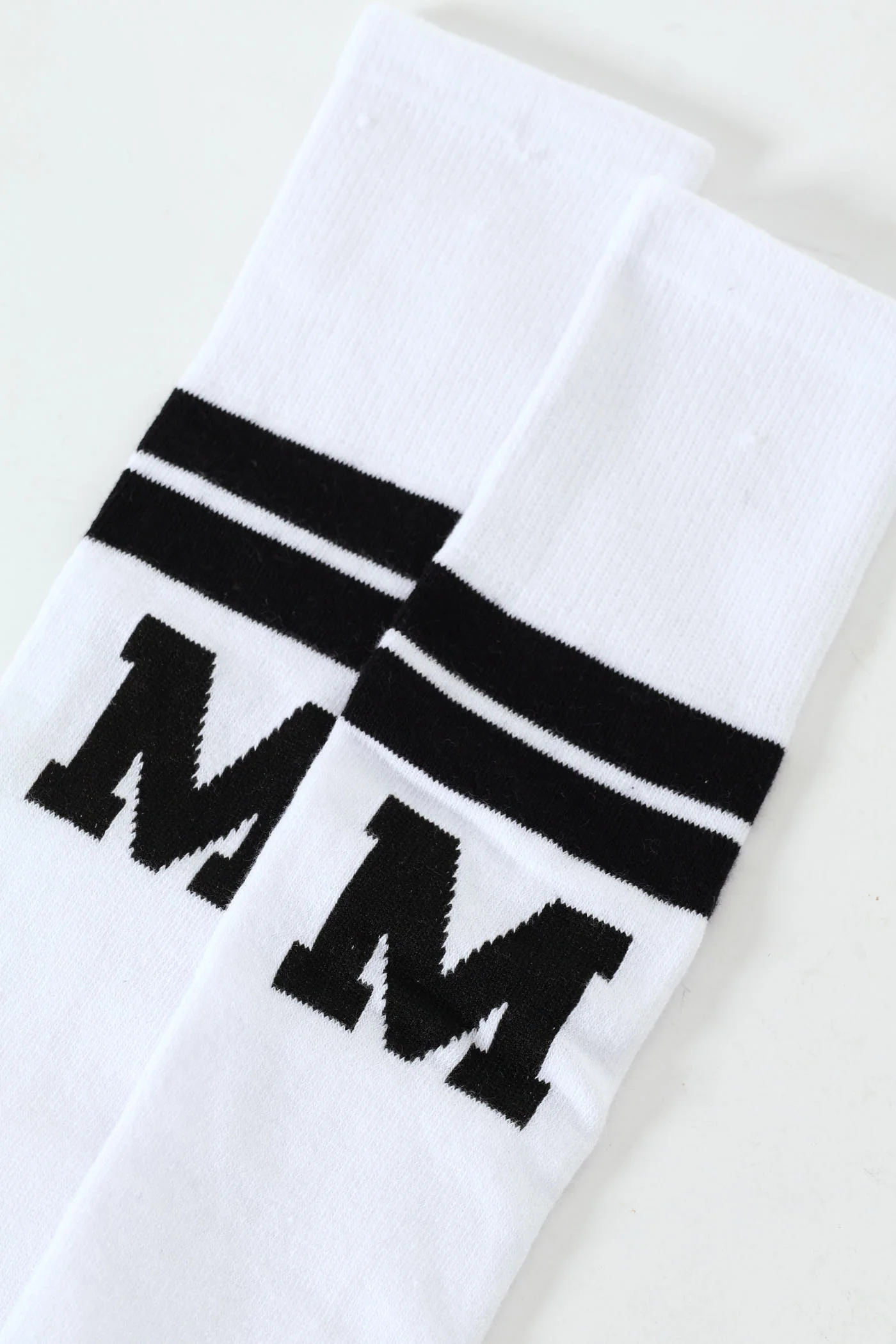 Girls Striped Alphabet Kneehigh Socks - White - Image 2