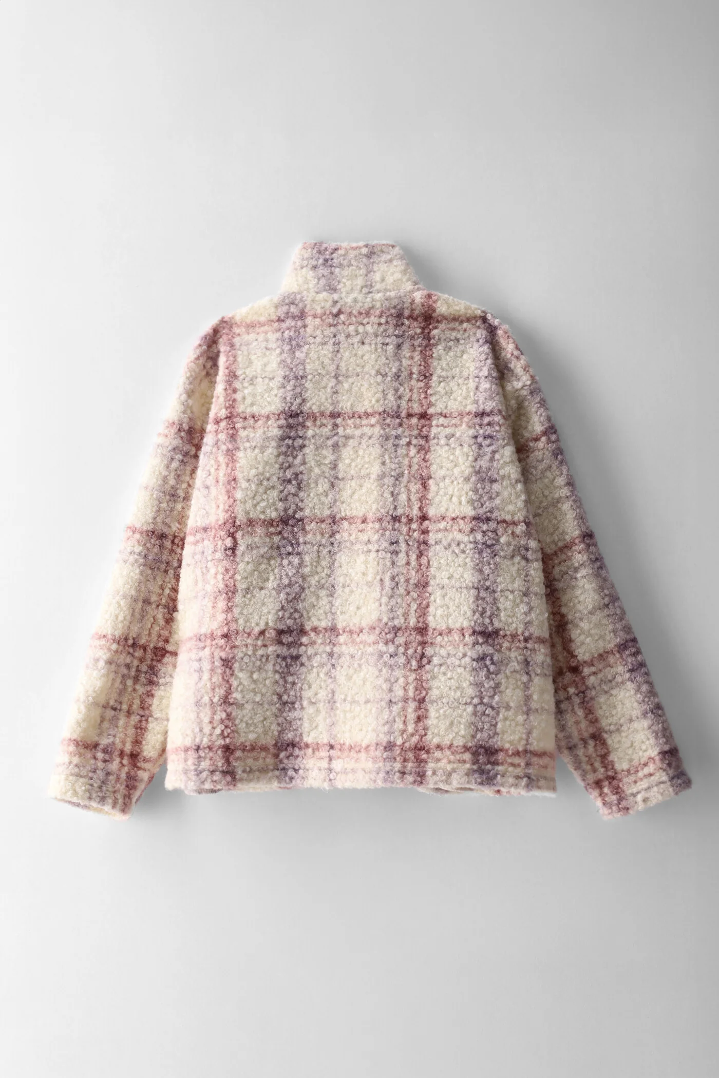 Girls Striped Curly Melton Zip Through Jacket - Multi - Image 2