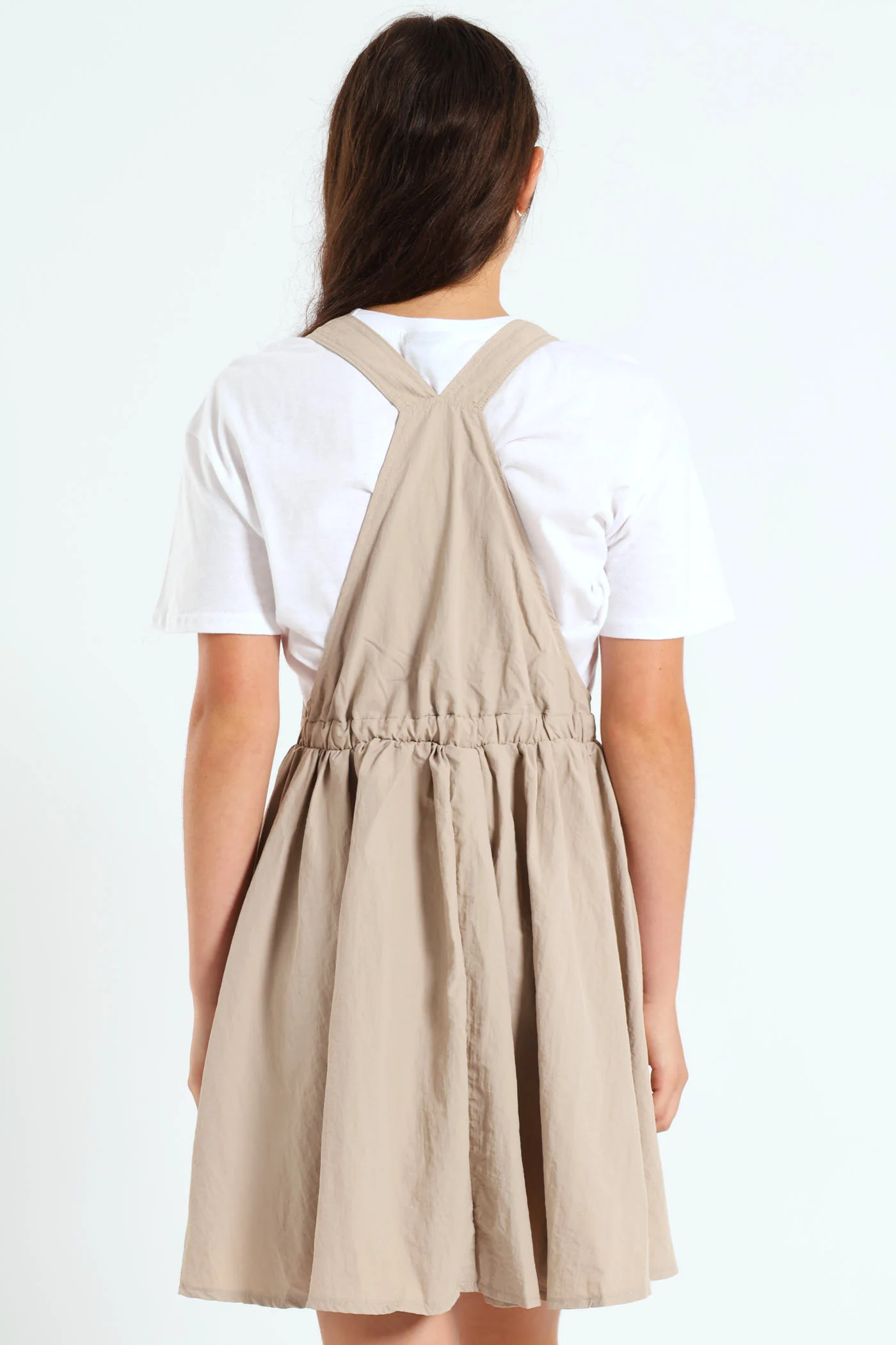 Girls Taslon Pleated Dress - Stone - Image 5