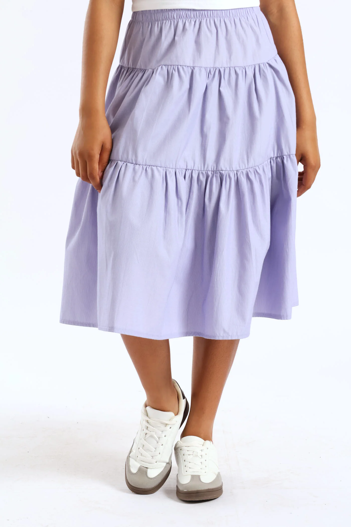 Girls Tiered Stripe Midi Skirt - Multi - Image 3