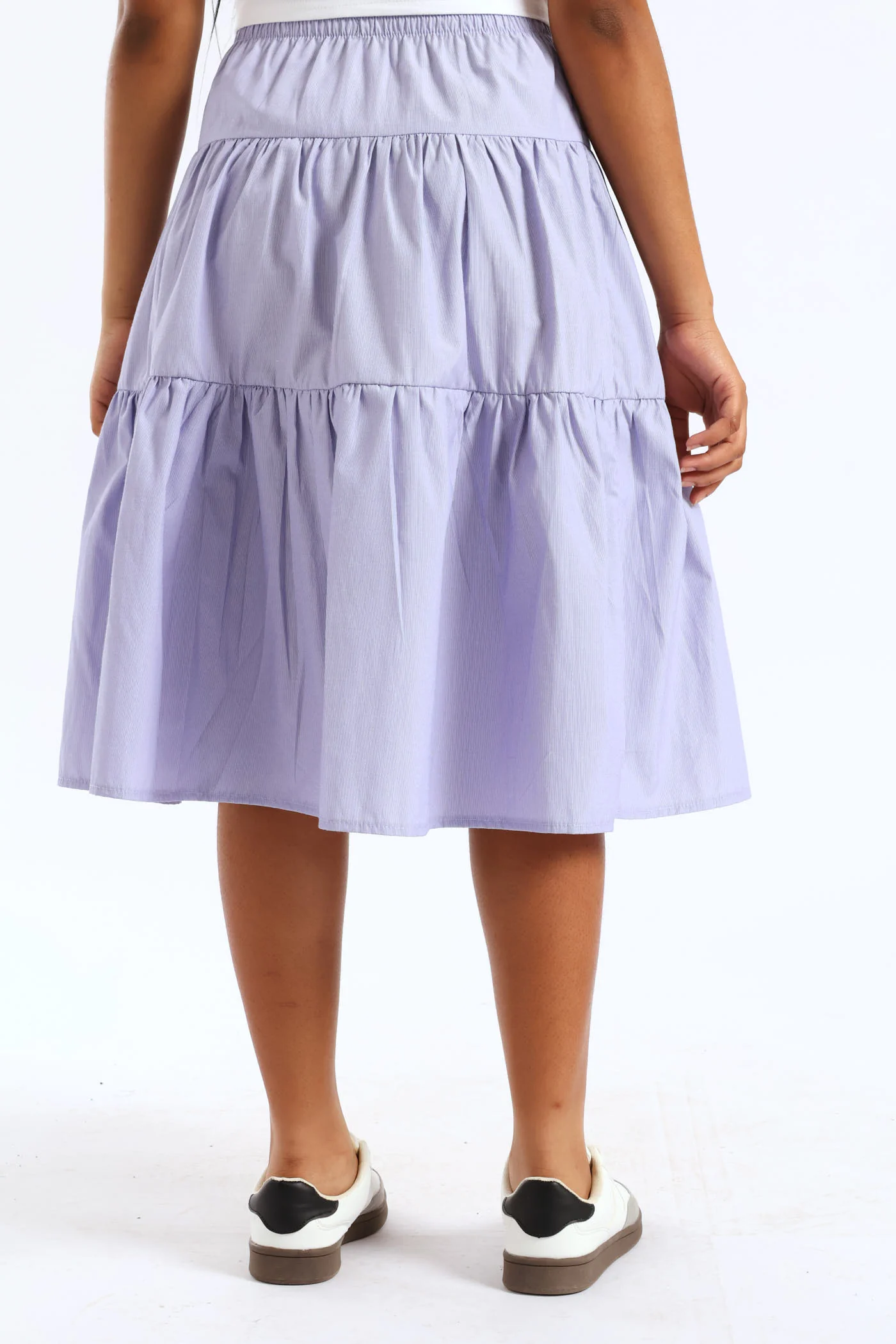 Girls Tiered Stripe Midi Skirt - Multi - Image 5