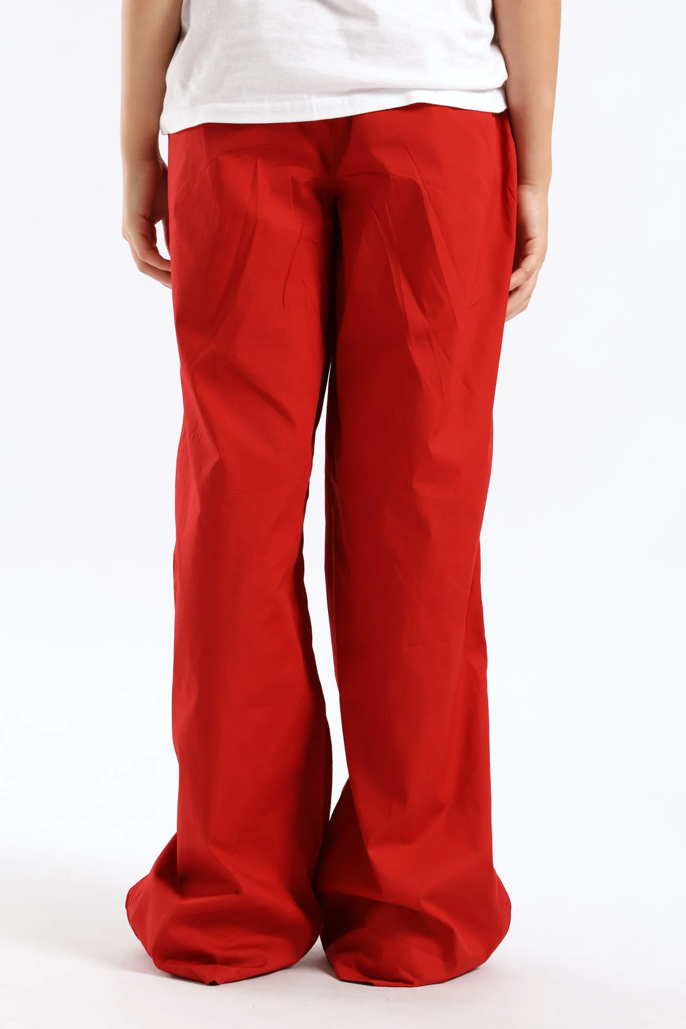 Girls Tonal Athletic Contrast Parachute Pants - Red - Image 4