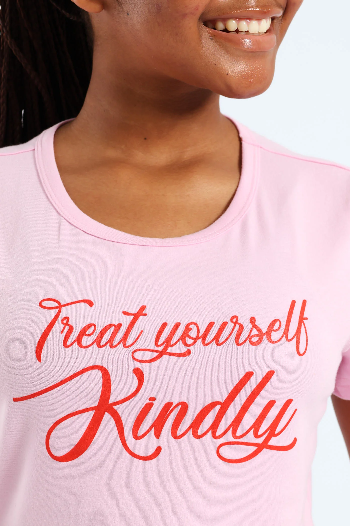 Girls Treat Yourself Tee - Pink - Image 4