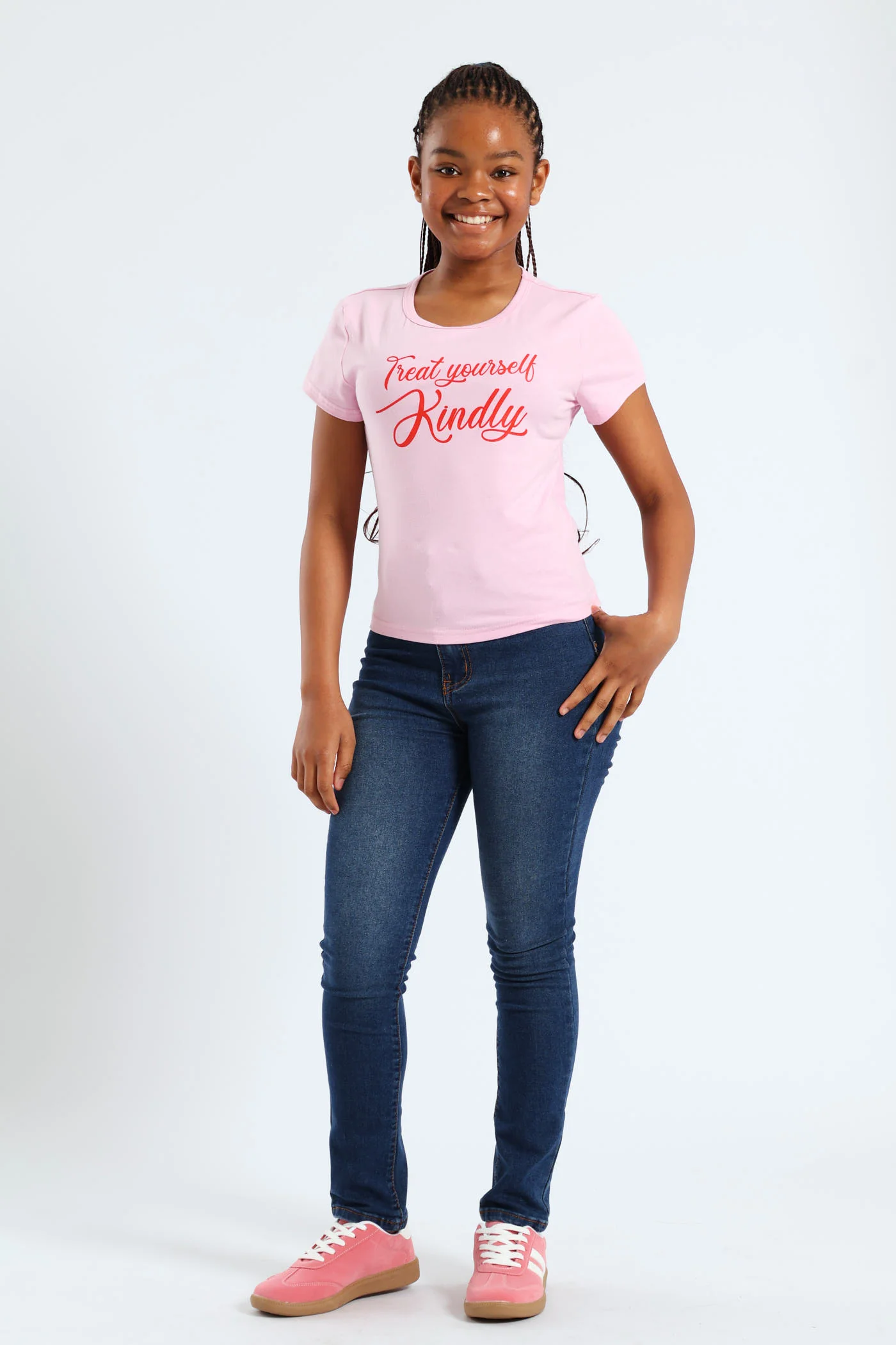Girls Treat Yourself Tee - Pink - Image 5