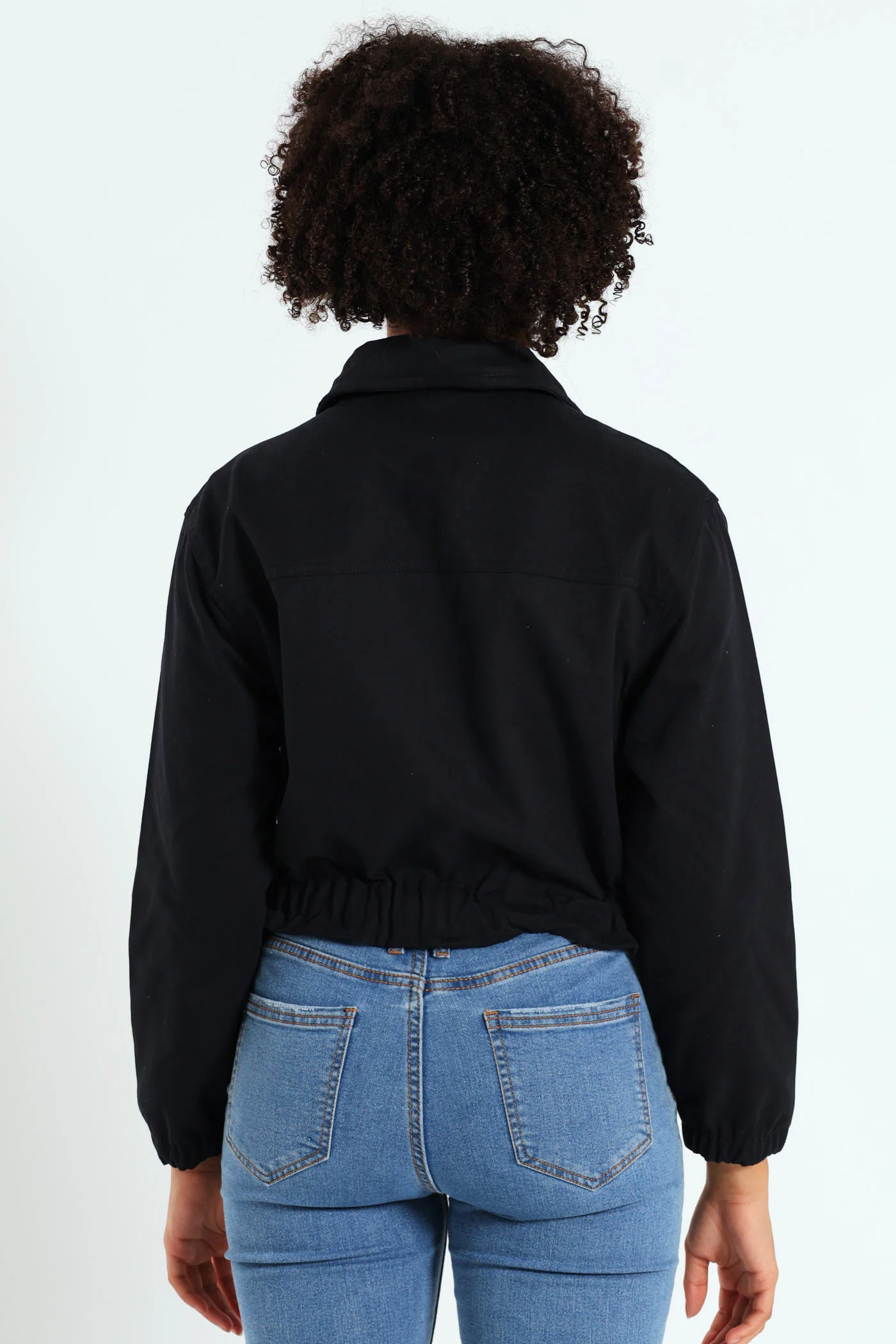 Girls Twill Cargo Jacket - Black - Image 3