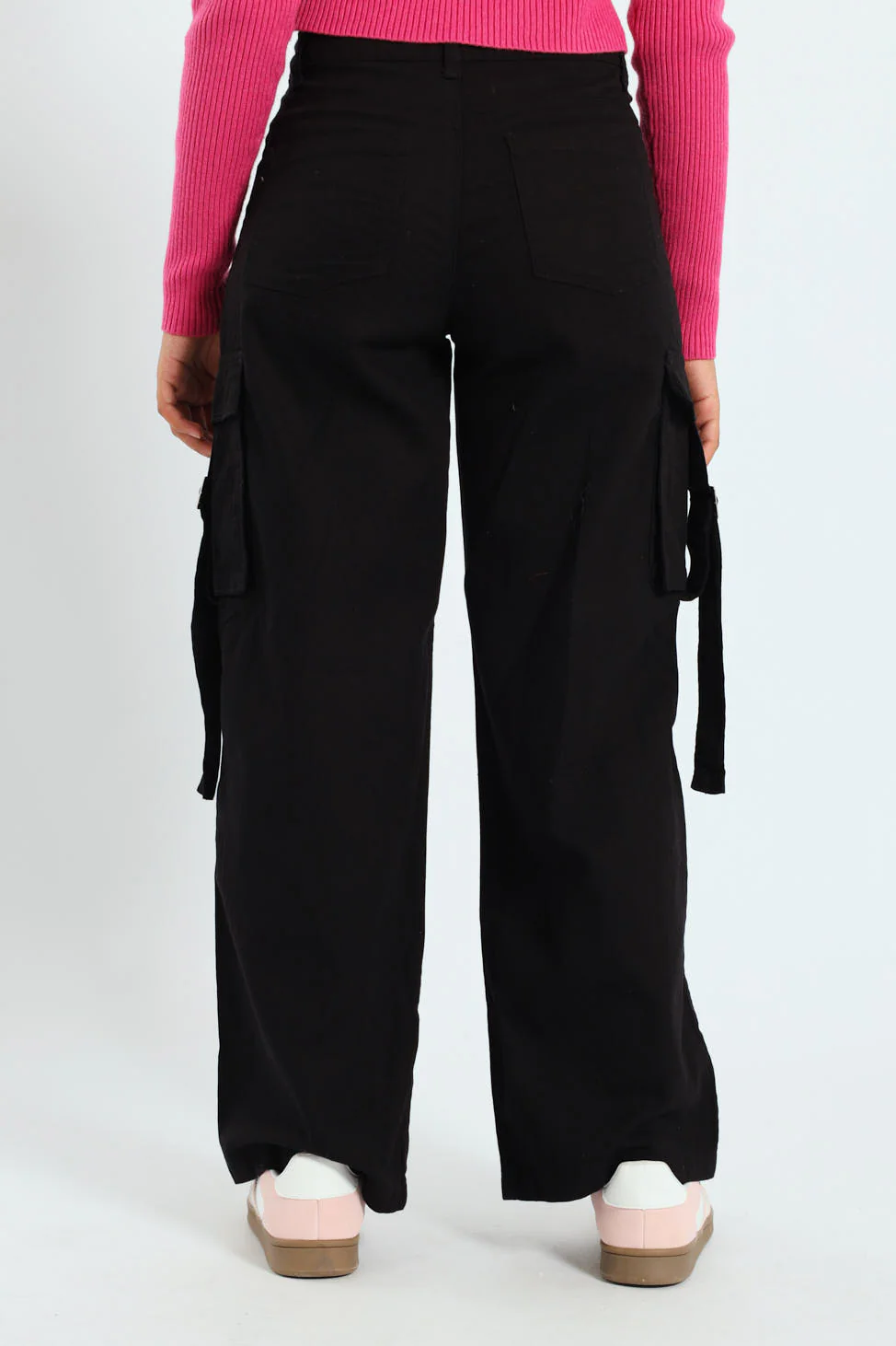 Girls Twill Cargo Pants - Black - Image 4