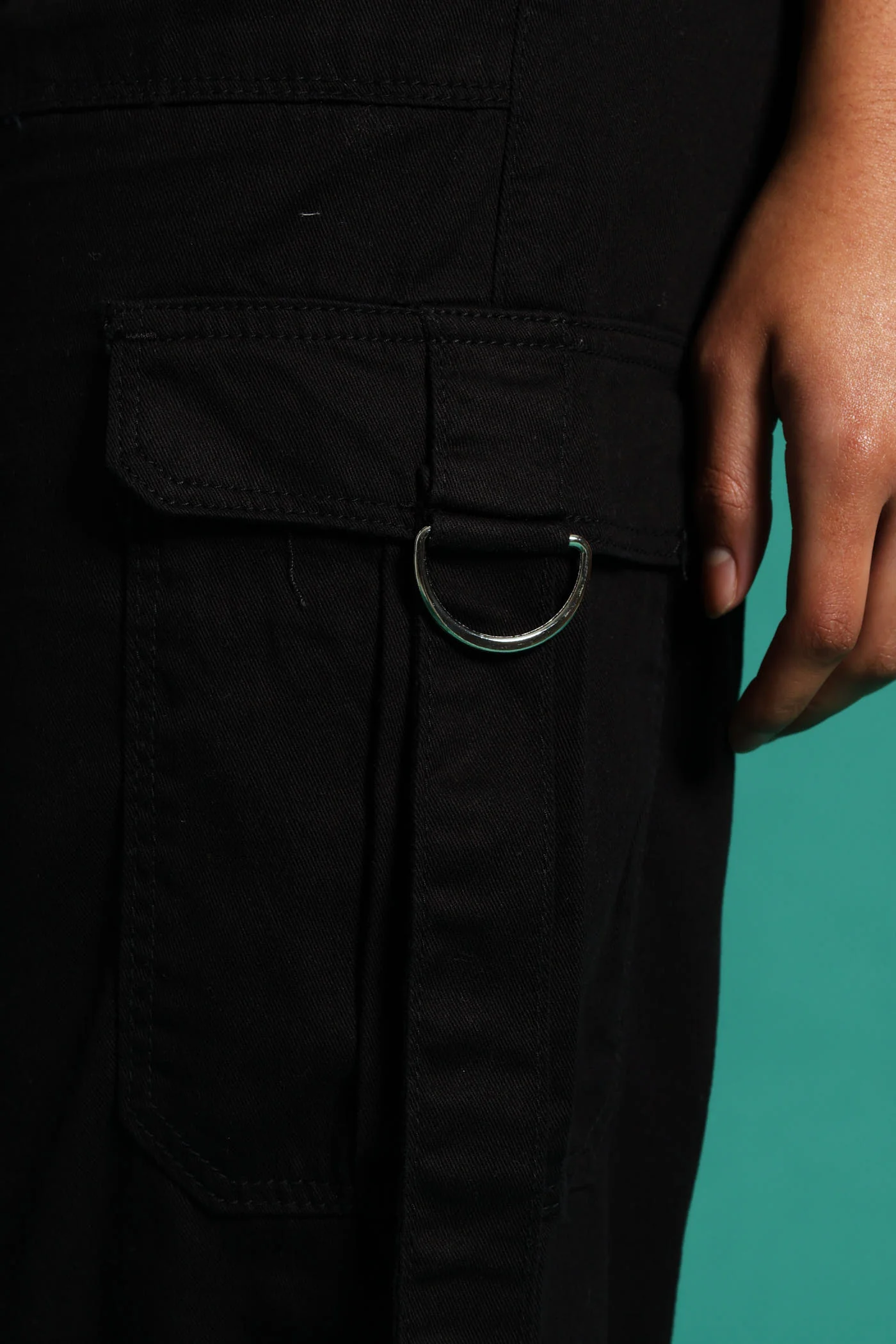 Girls Twill Cargo Pants - Black - Image 5
