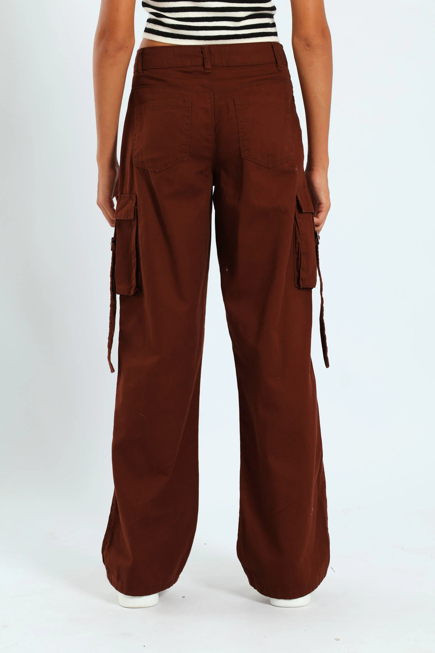 Girls Twill Cargo Pants - Brown - Image 3