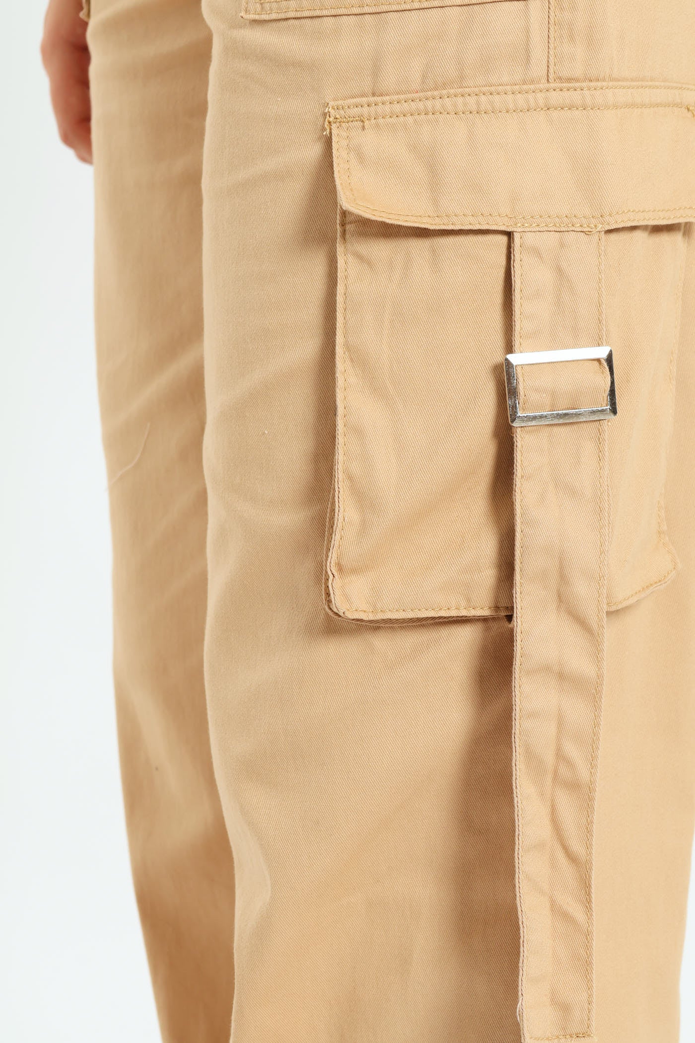 Girls Twill Cargo - Stone - Image 4