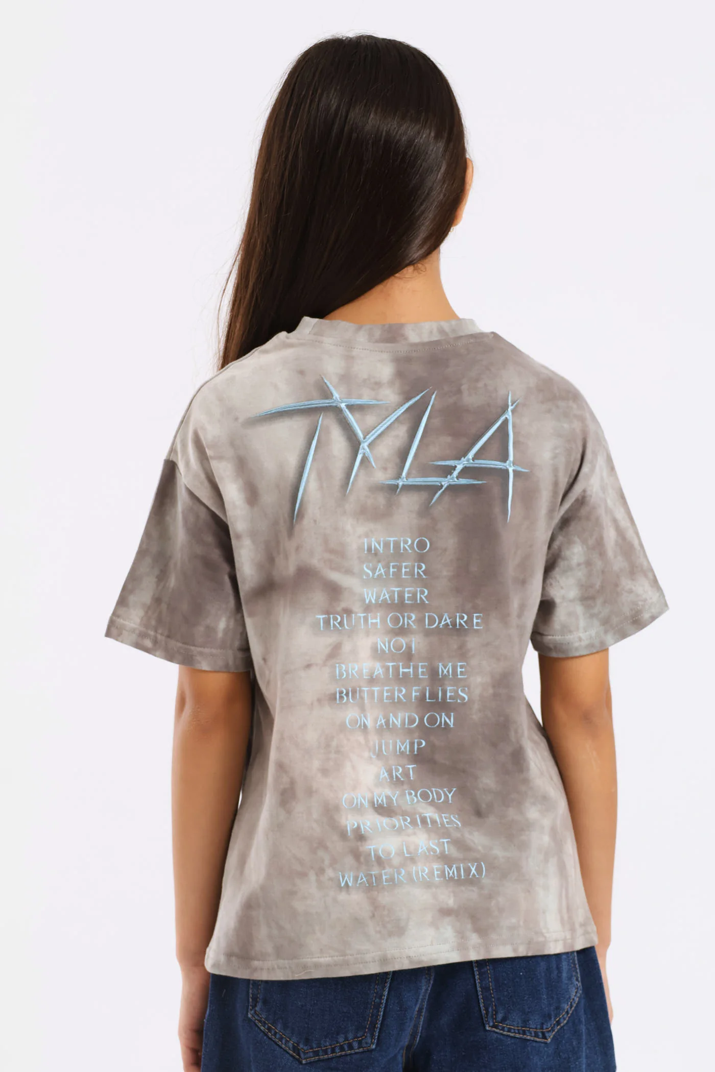 Girls Tyla Oversized Tee - Charcoal - Image 3