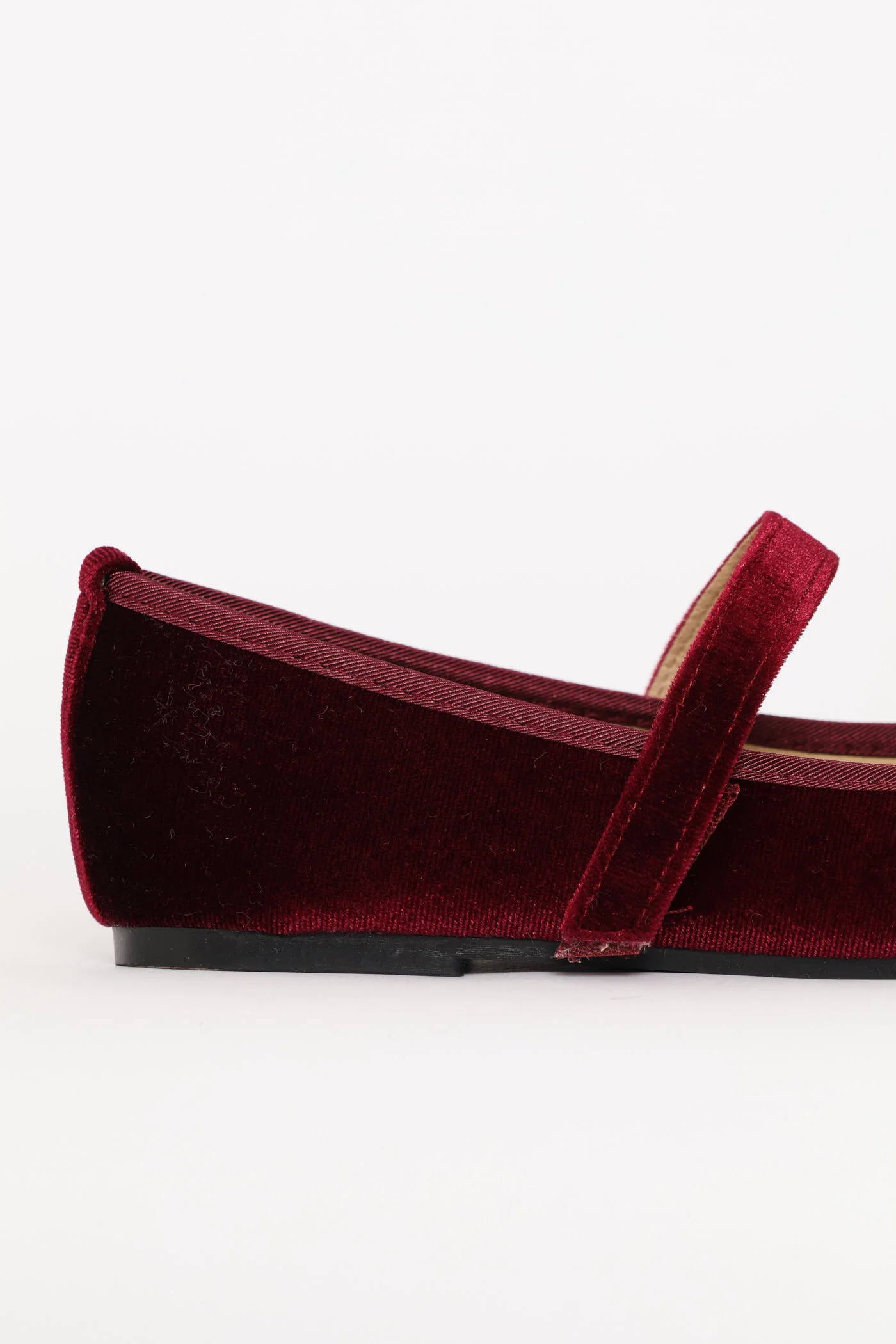 Girls Velour Pump - Burgundy - Image 3