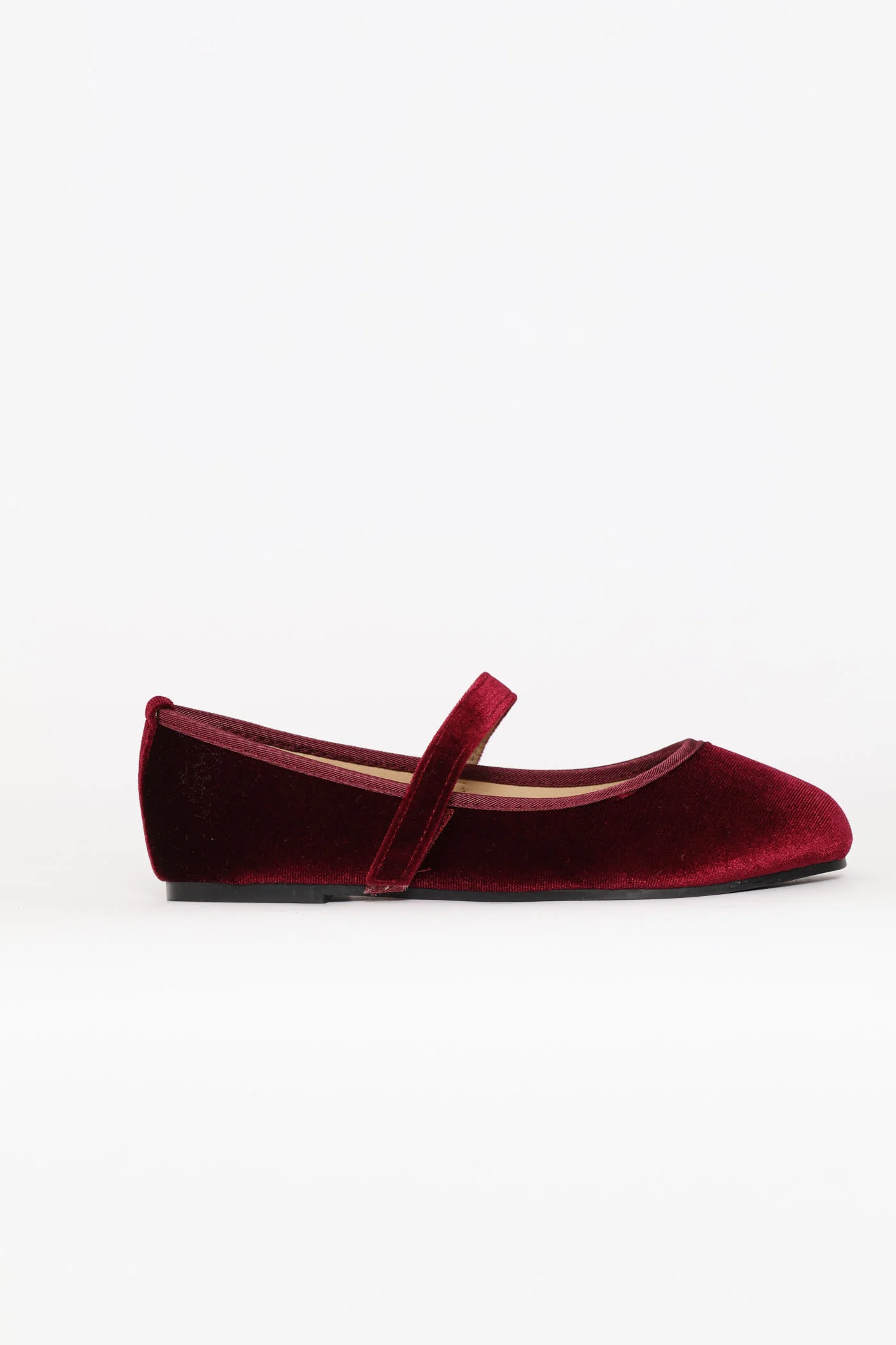 Girls Velour Pump - Burgundy - Image 5