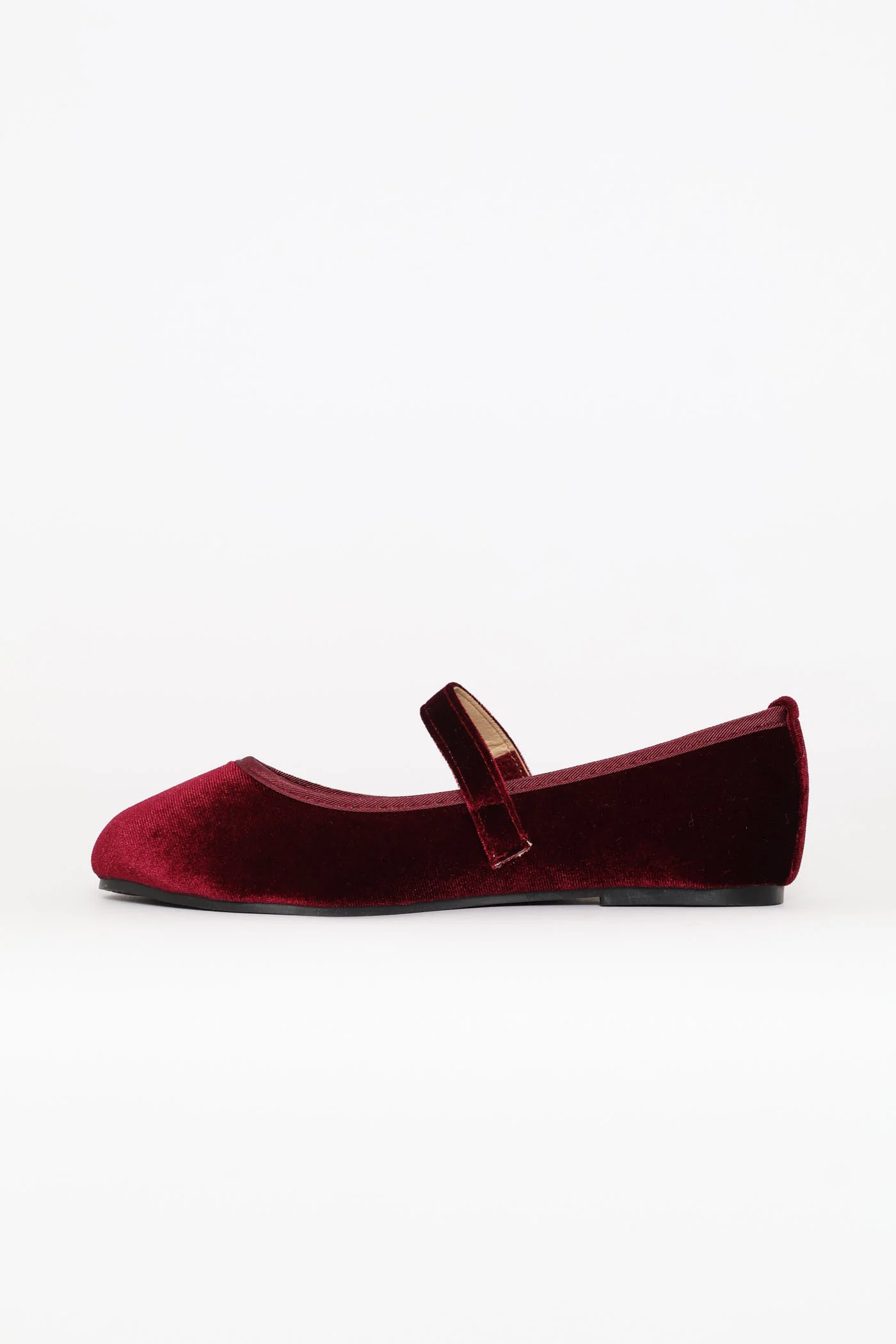 Girls Velour Pump - Burgundy - Image 6