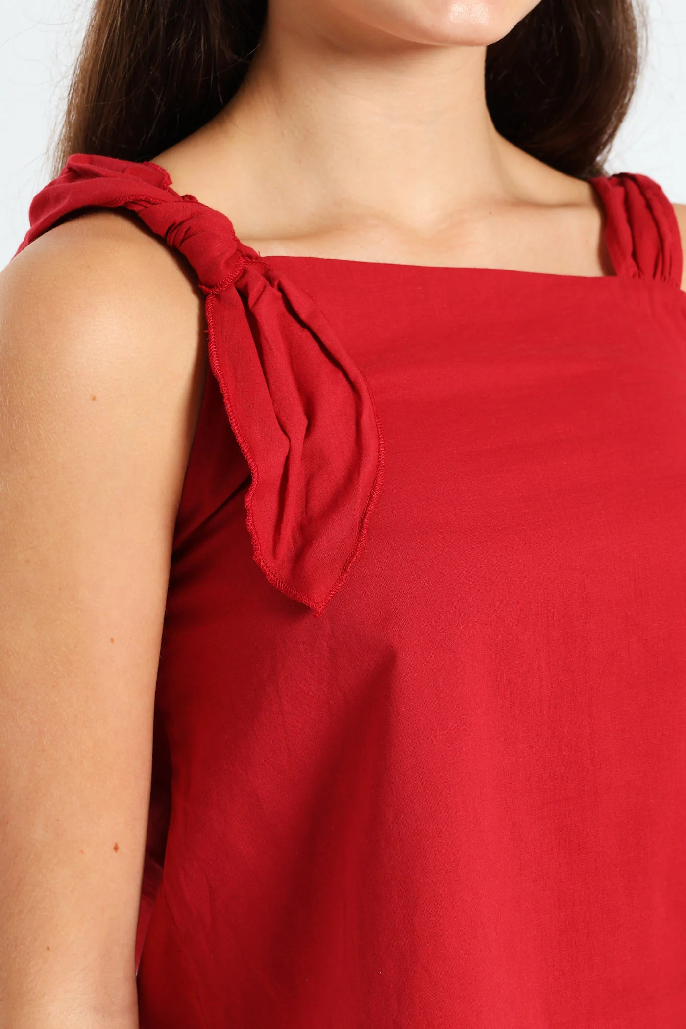 Girls Voile Lined Top - Red - Image 5