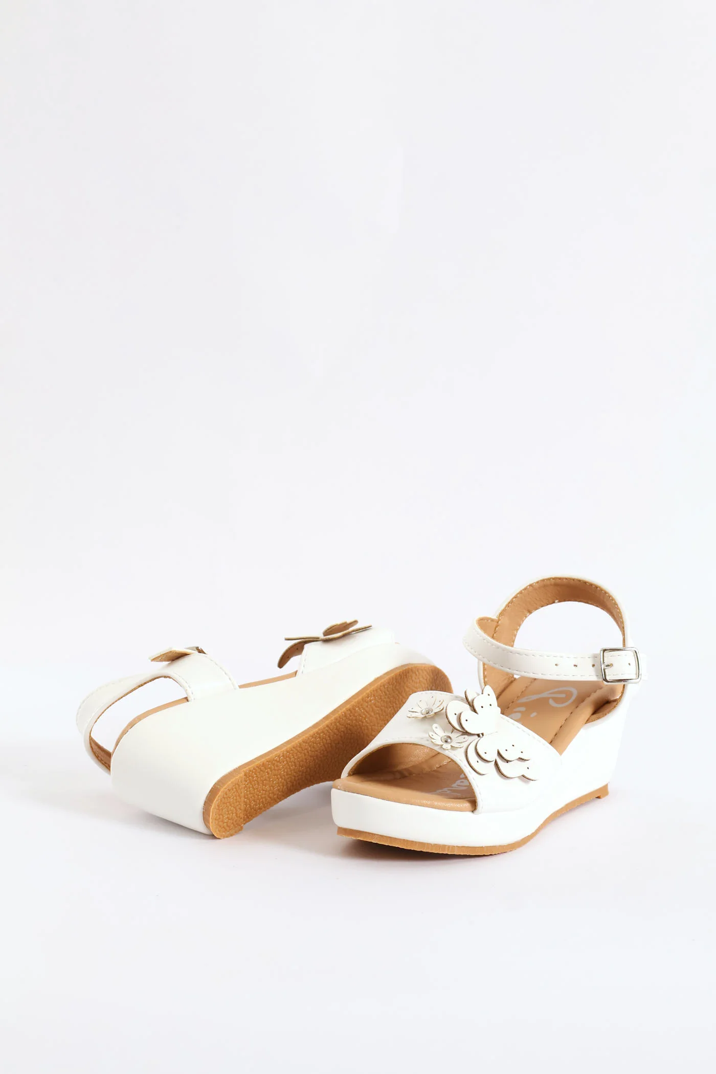 Girls Wedge Sandal - White - Image 2