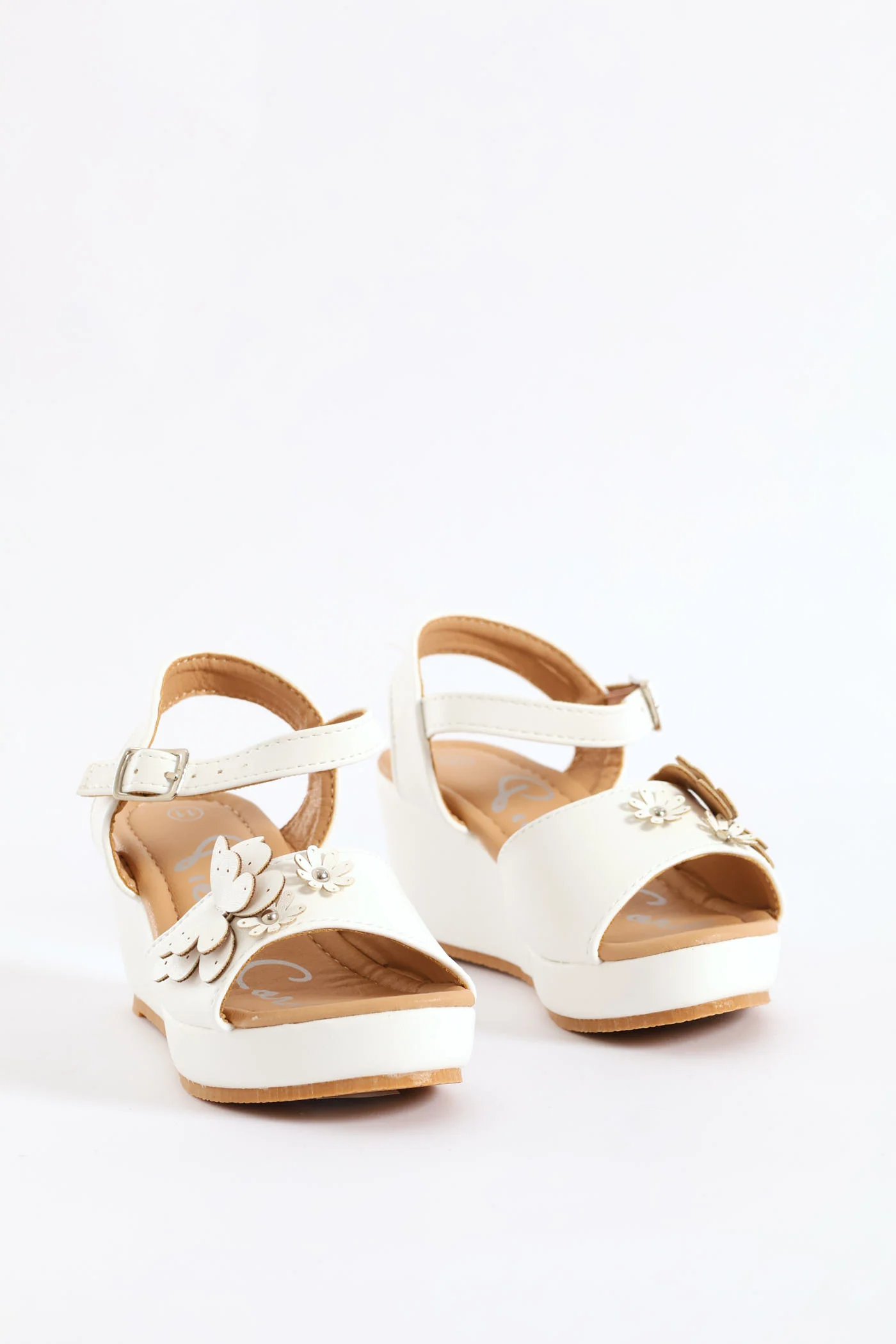 Girls Wedge Sandal - White - Image 3
