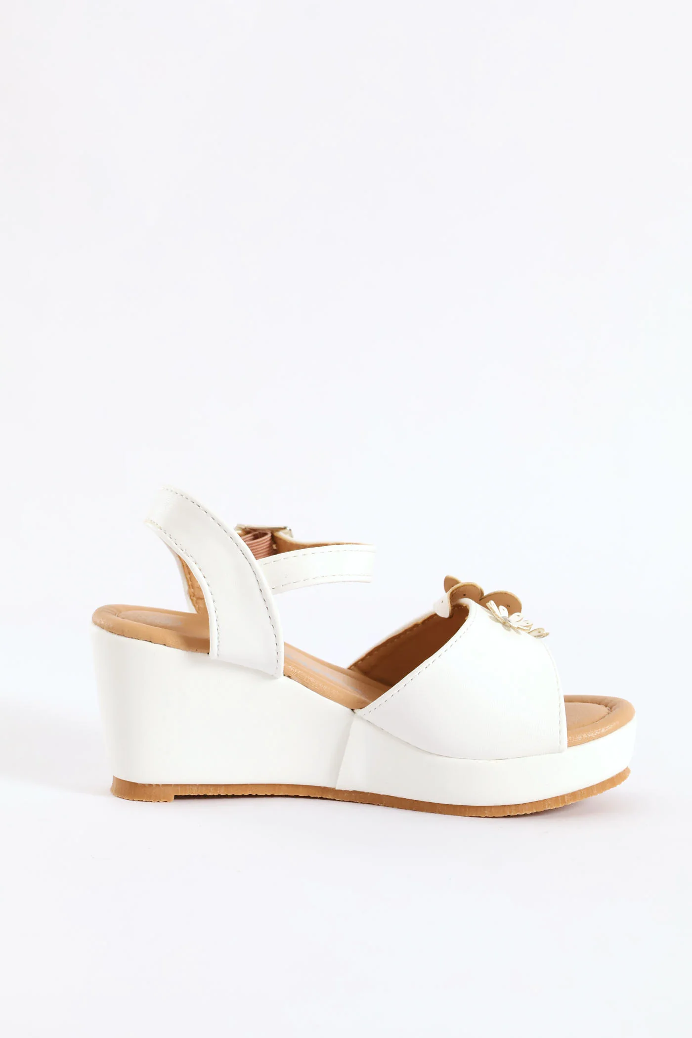 Girls Wedge Sandal - White - Image 4