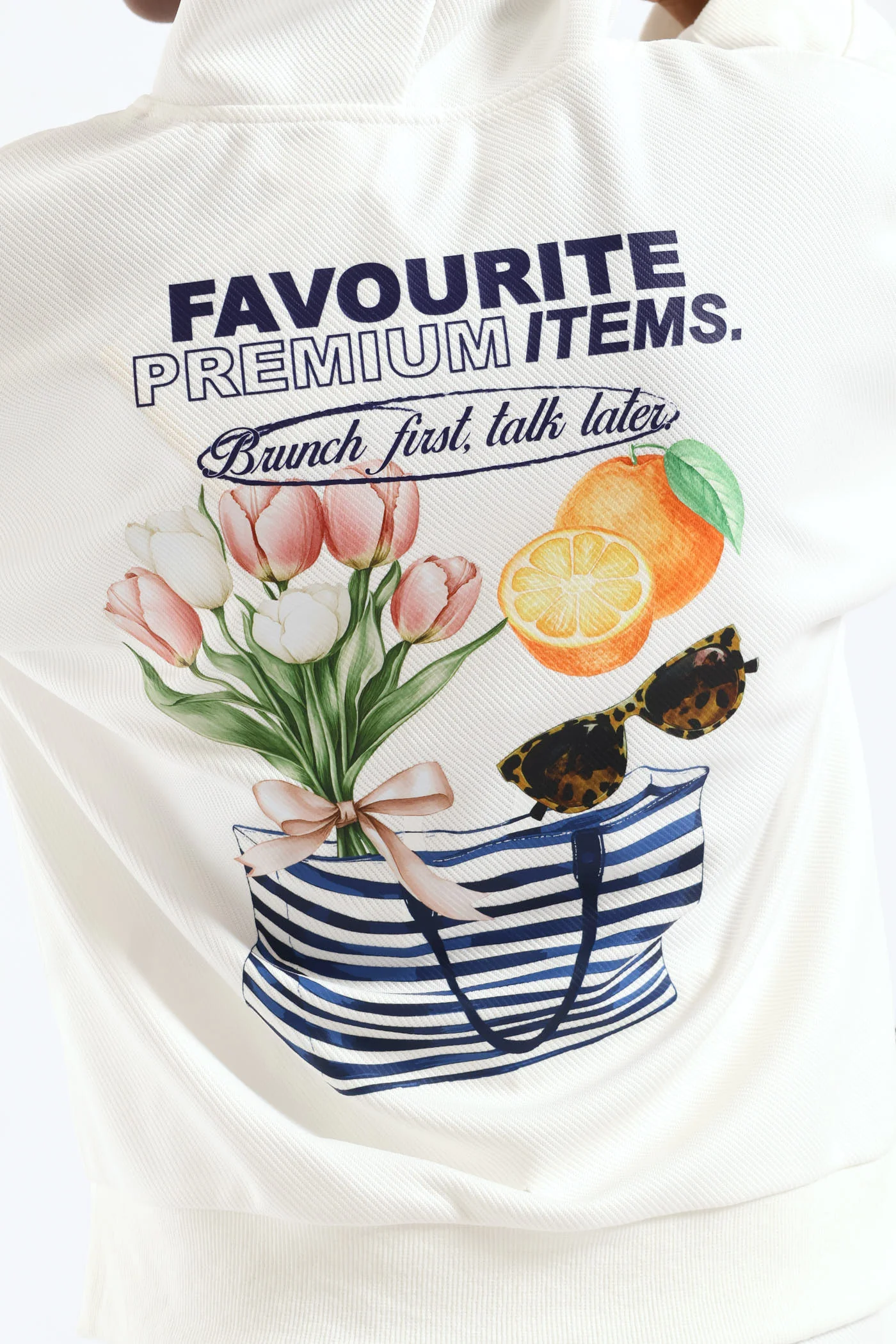Girls Weekend Favs Fleece Hoody - Cream - Image 2
