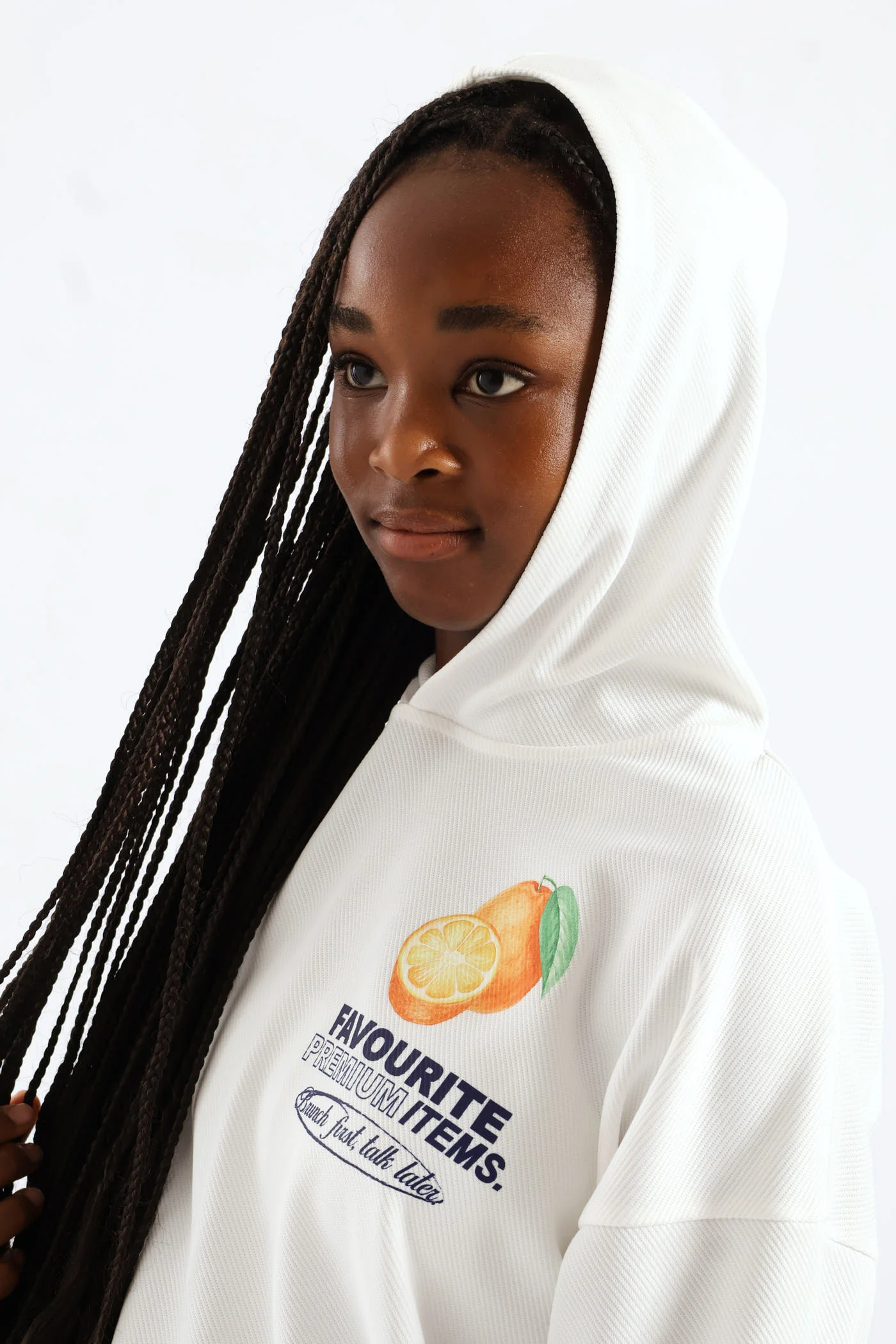 Girls Weekend Favs Fleece Hoody - Cream - Image 8