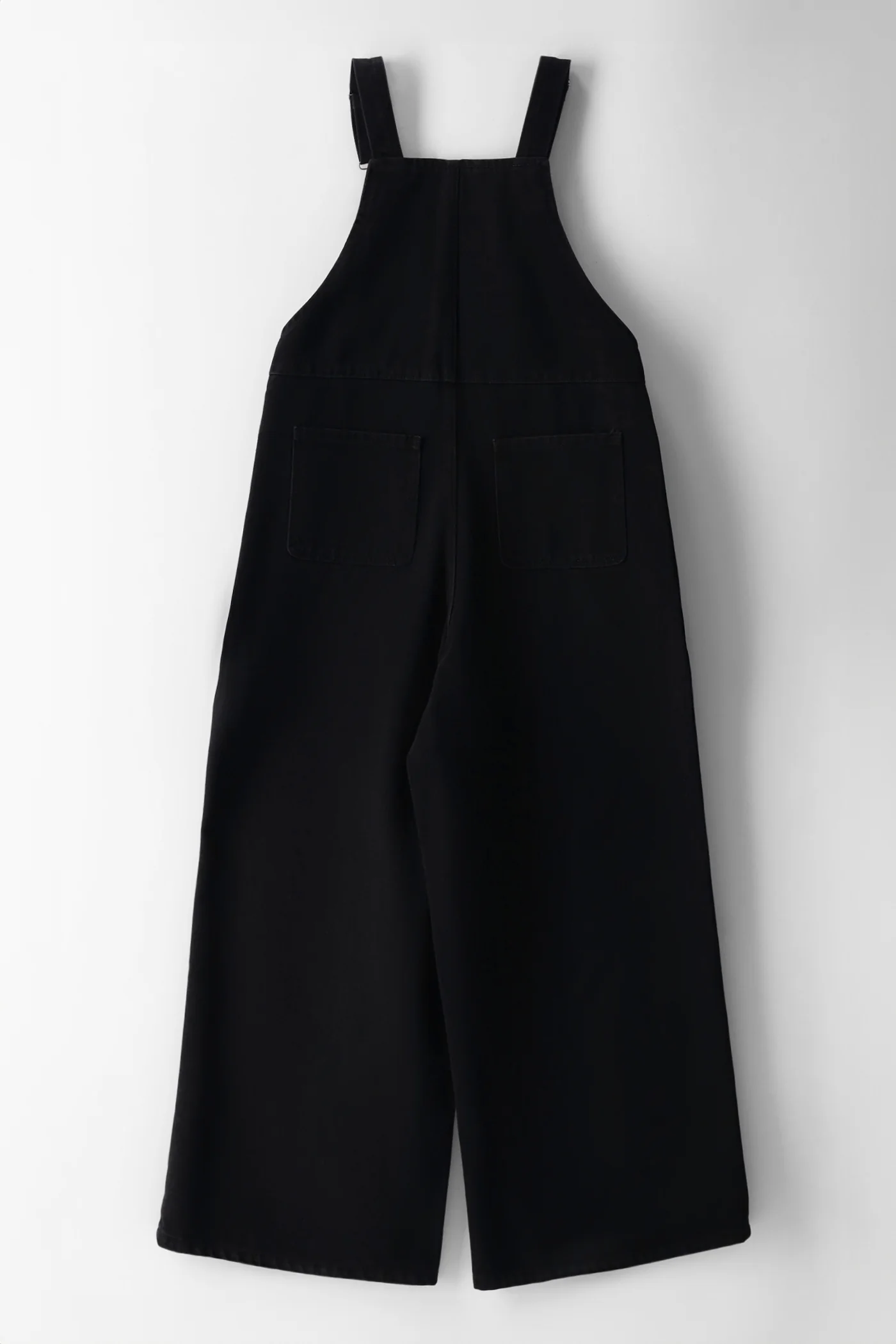 Girls Wide Leg Denim Dungaree - Black - Image 2