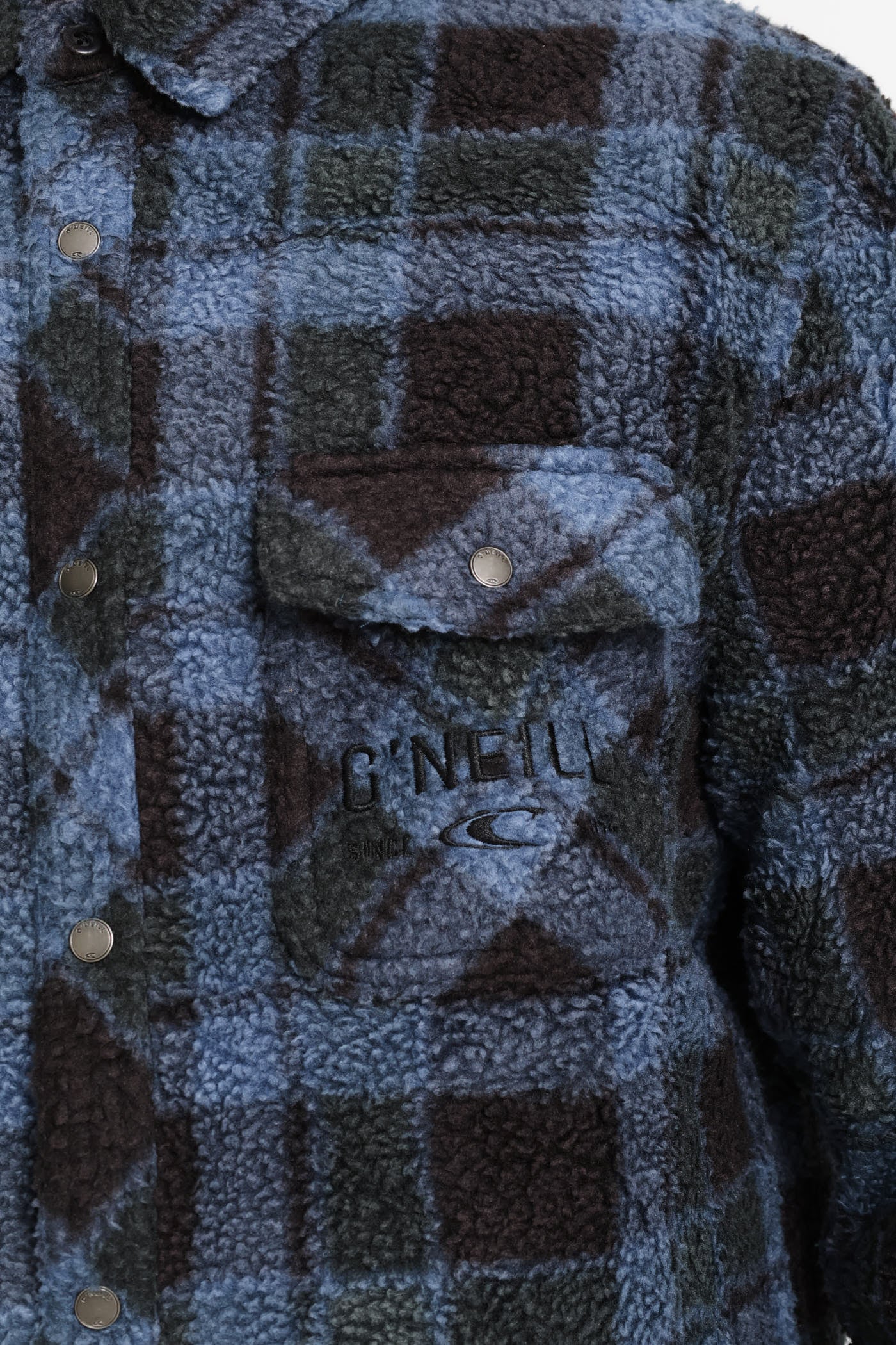 Glacier Plaid High Pile Super Fleece Shirt - Blue - Image 2