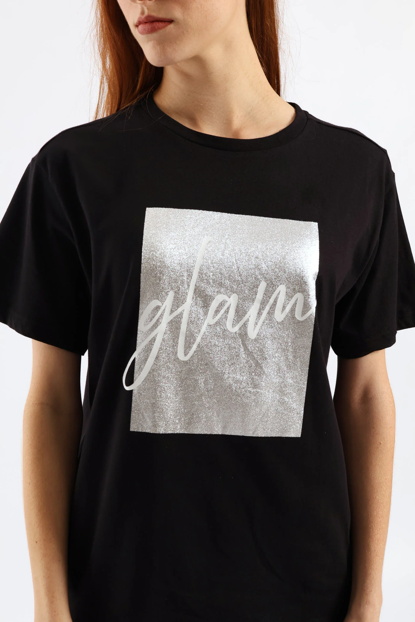 Glam Foil Square Tee - Black - Image 2