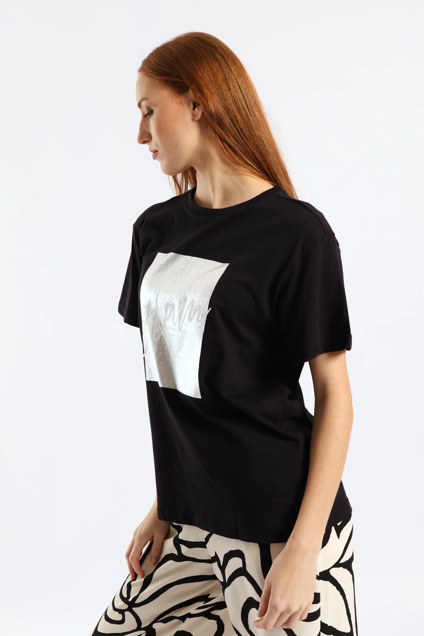 Glam Foil Square Tee - Black - Image 3