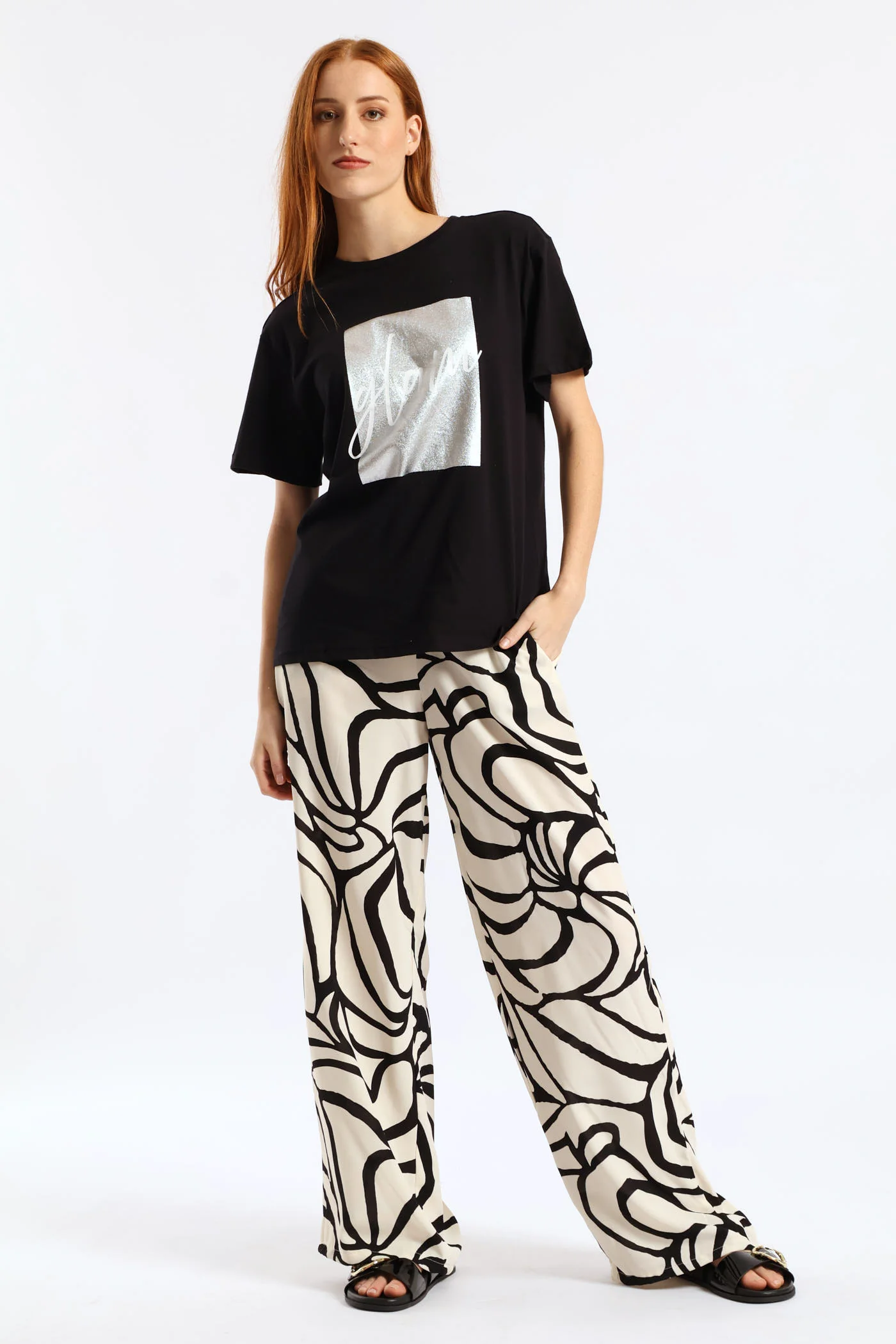 Glam Foil Square Tee - Black - Image 5