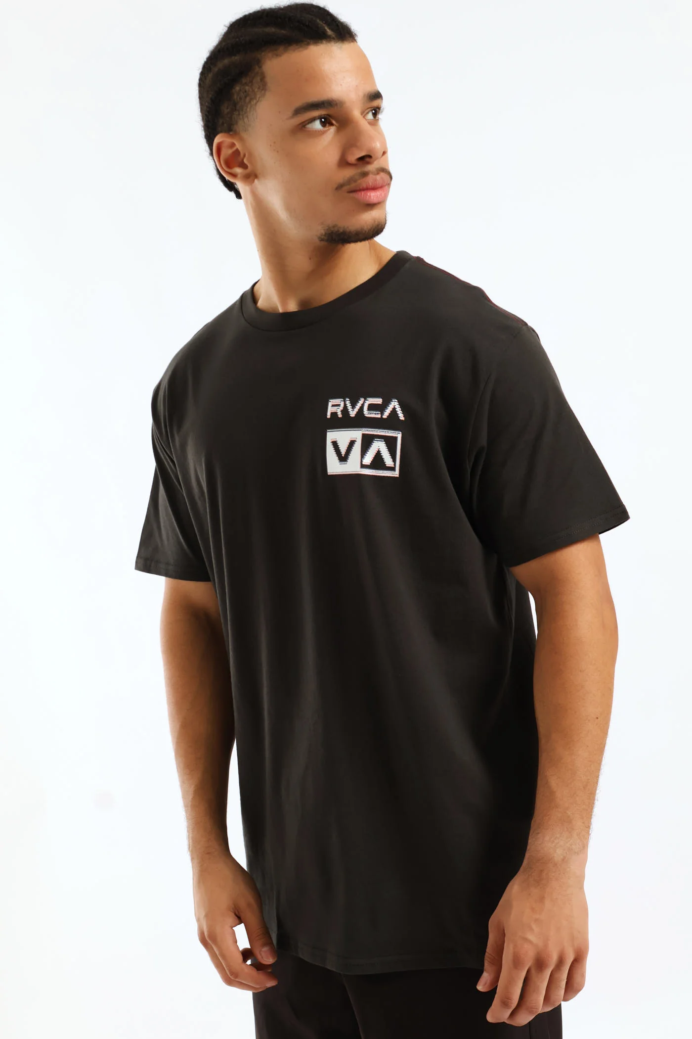 Glitch Red Stitch Tee - Black - Image 5