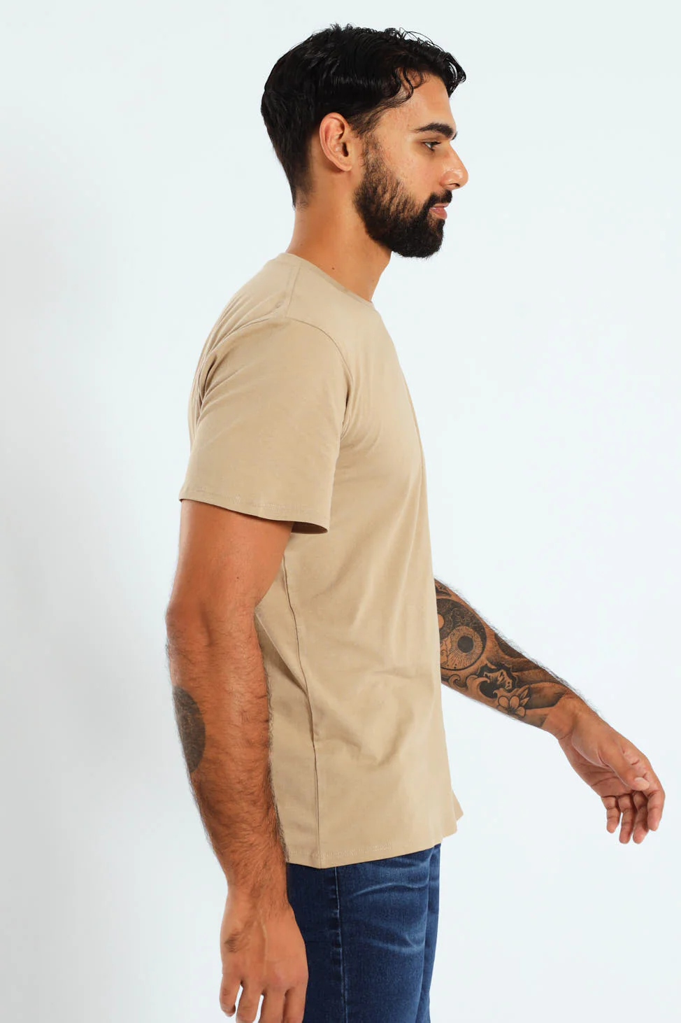 Globe Front & Back Tee - Taupe - Image 3