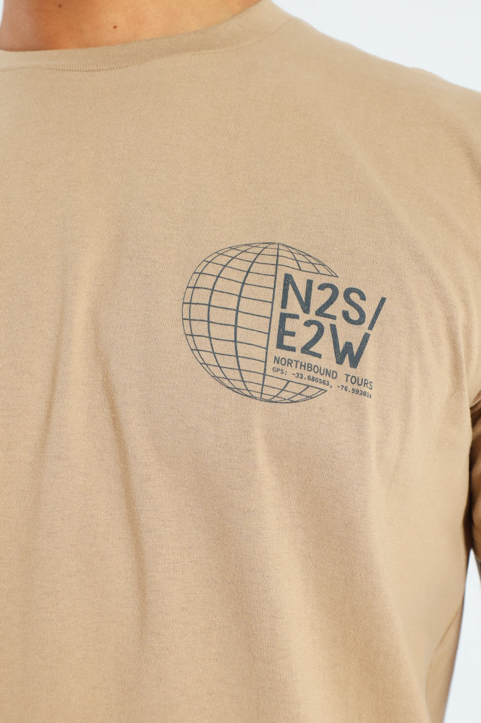Globe Front & Back Tee - Taupe - Image 4
