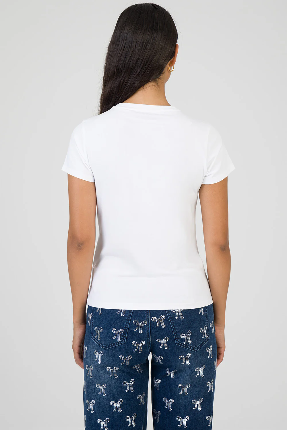 Glow On Raised Bling Logo Regular T-Shirt - White - Image 5