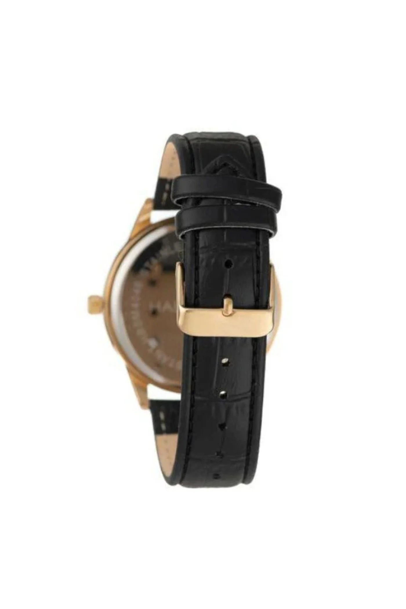 Gold & Leather Watch & Figaro Bracelet Box Set - Gold - Image 2
