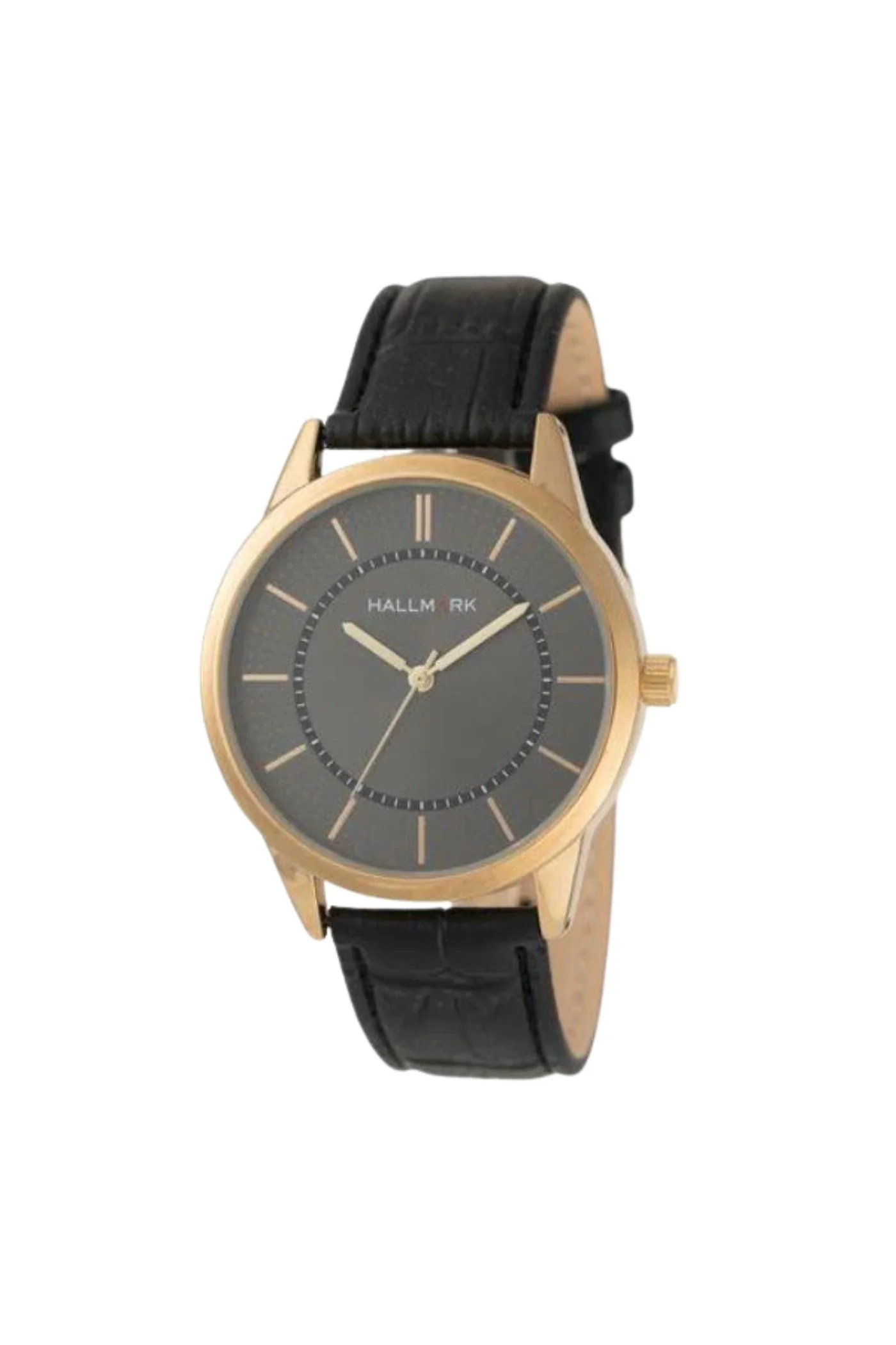 Gold & Leather Watch & Figaro Bracelet Box Set - Gold - Image 3