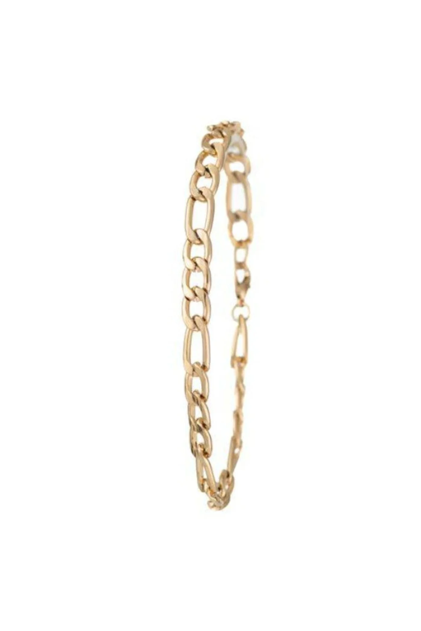 Gold & Leather Watch & Figaro Bracelet Box Set - Gold - Image 4