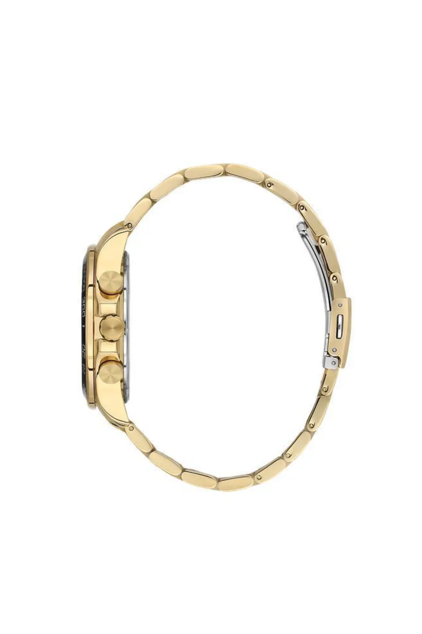 Gold Case & Black Dial Gold Bracelet Watch - Image 2