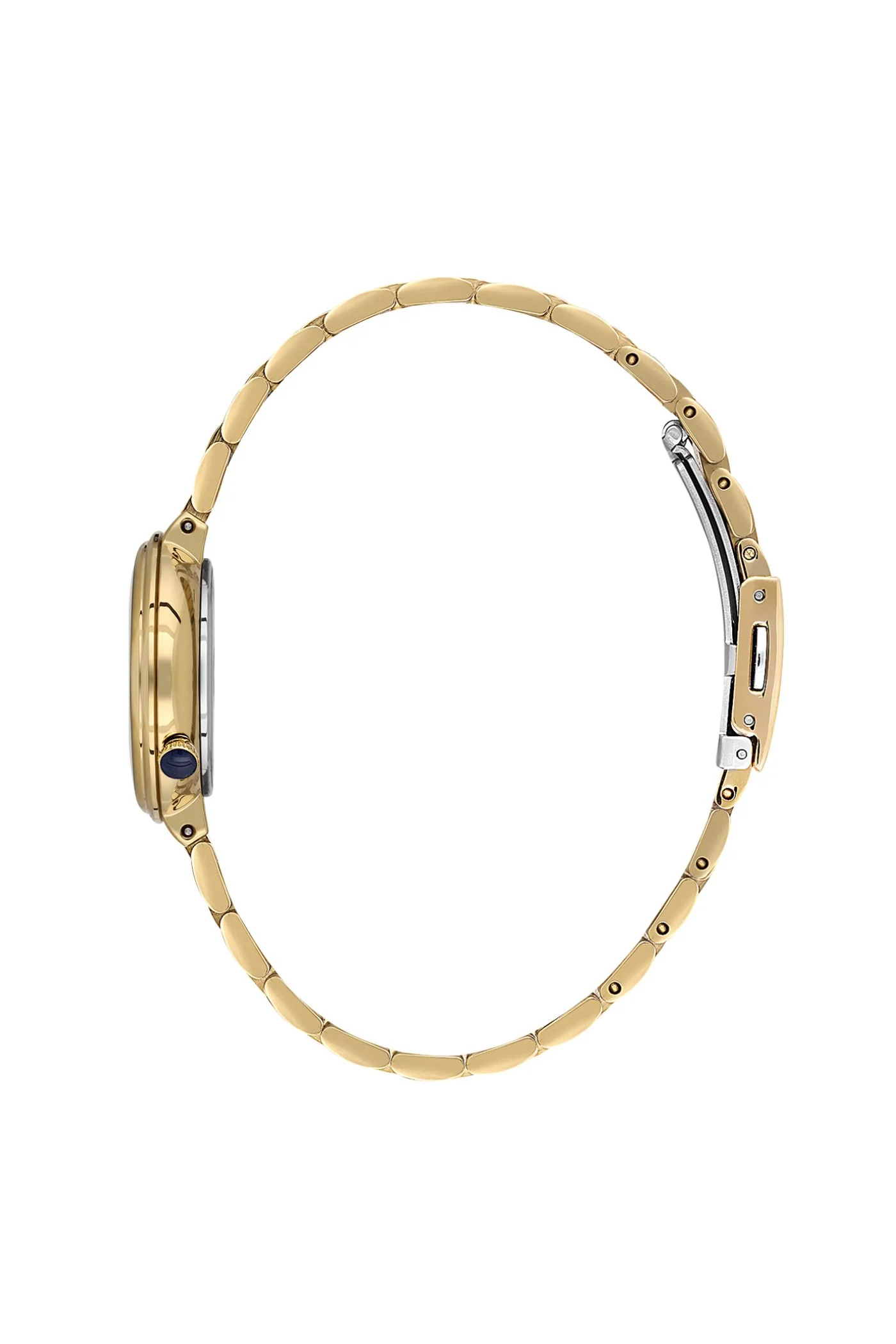 Gold Case & Silver Dial Bracelet Watch - Gold - Image 2