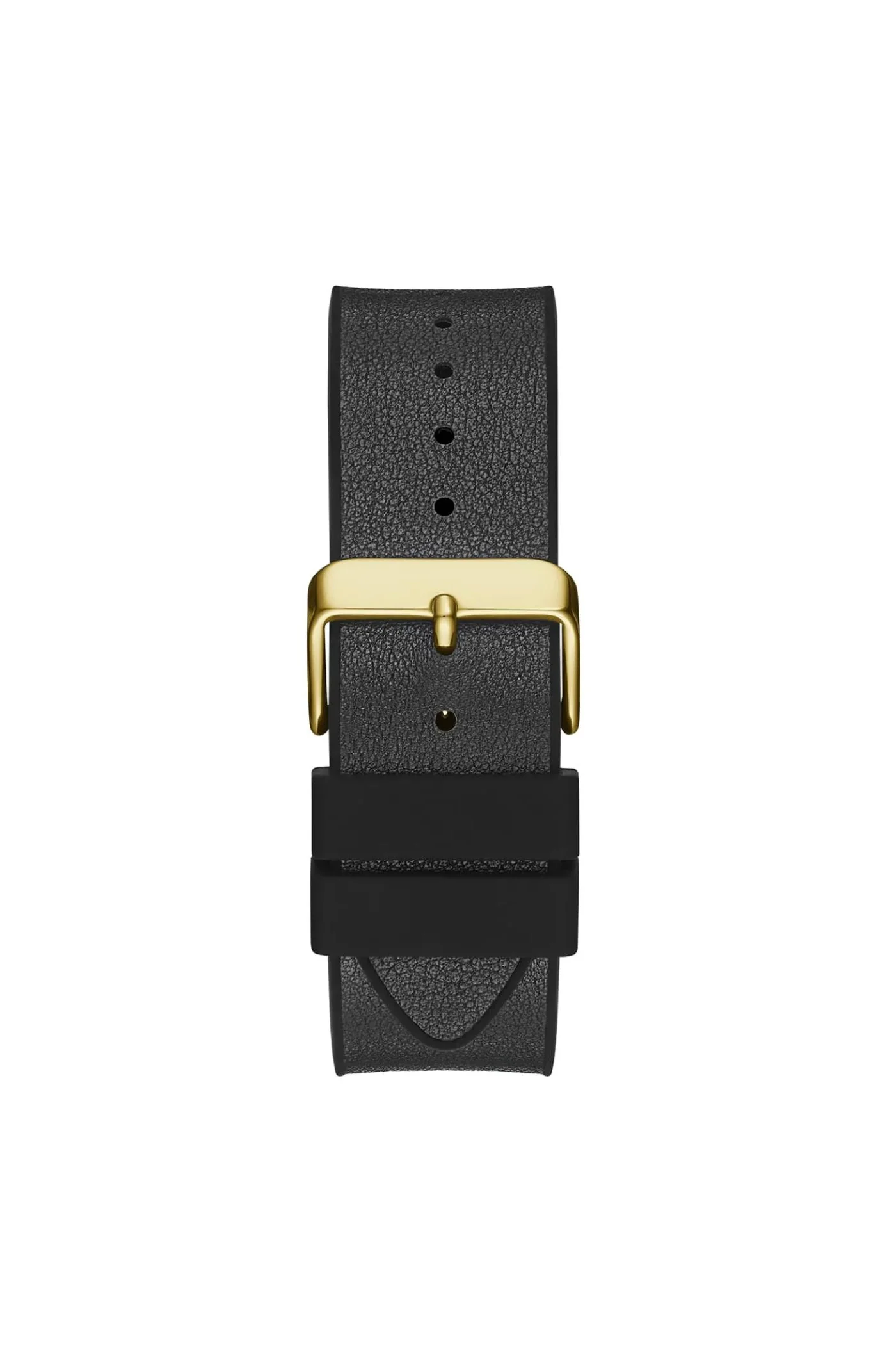 Gold Case Sun Black Diamond Dial Smooth Leather Strap Watch - Gold - Image 6