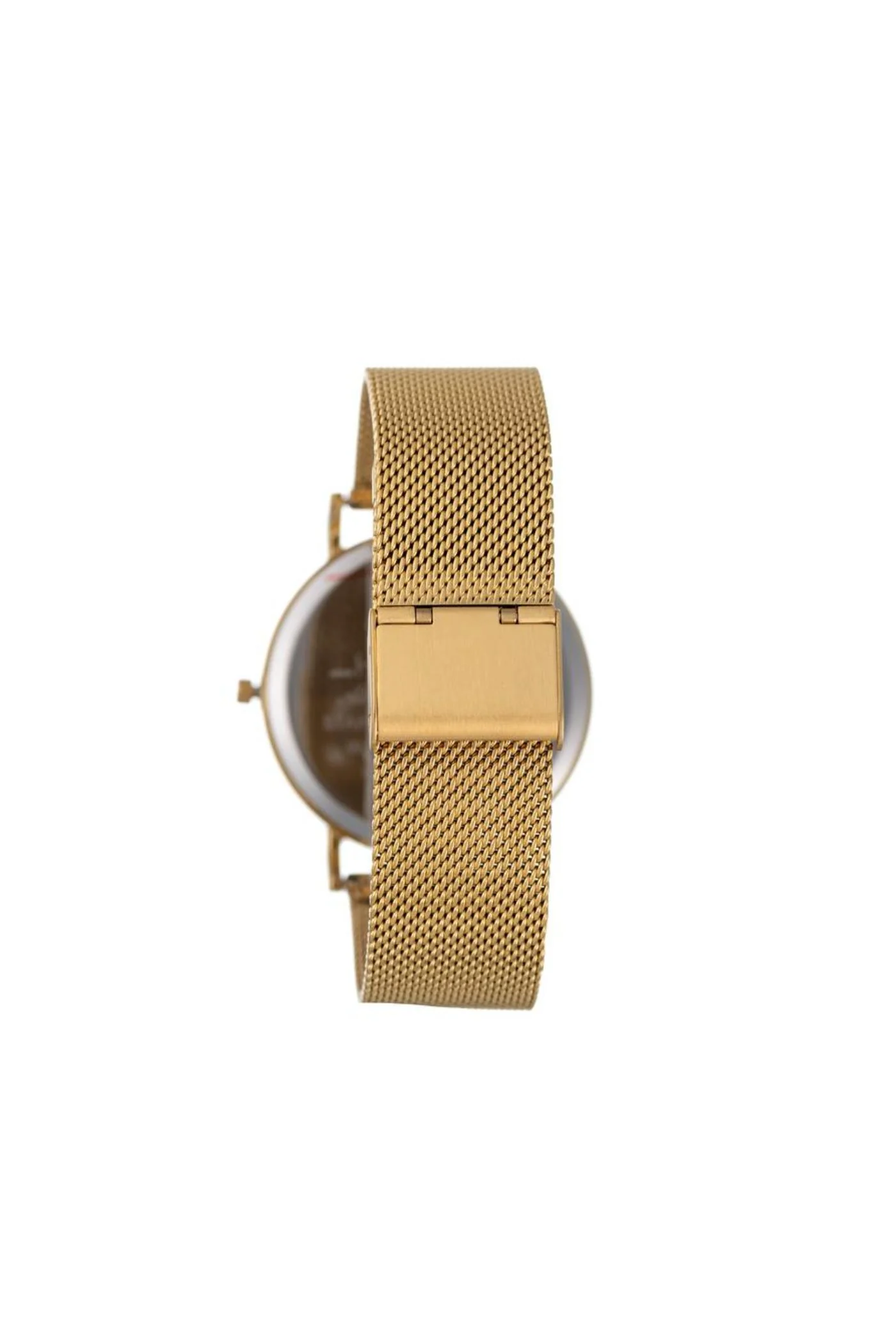 Gold Case With White Dial & Round Mesh Bracelet - Gold - Image 2