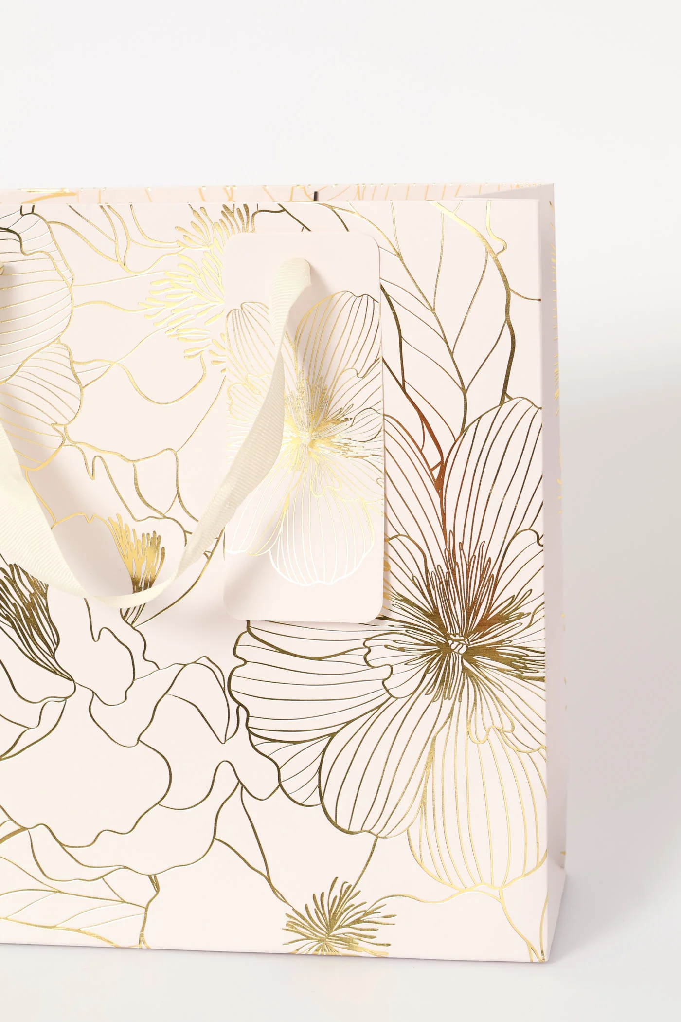 Gold Foil Floral Gift Bag - Blush - Image 2