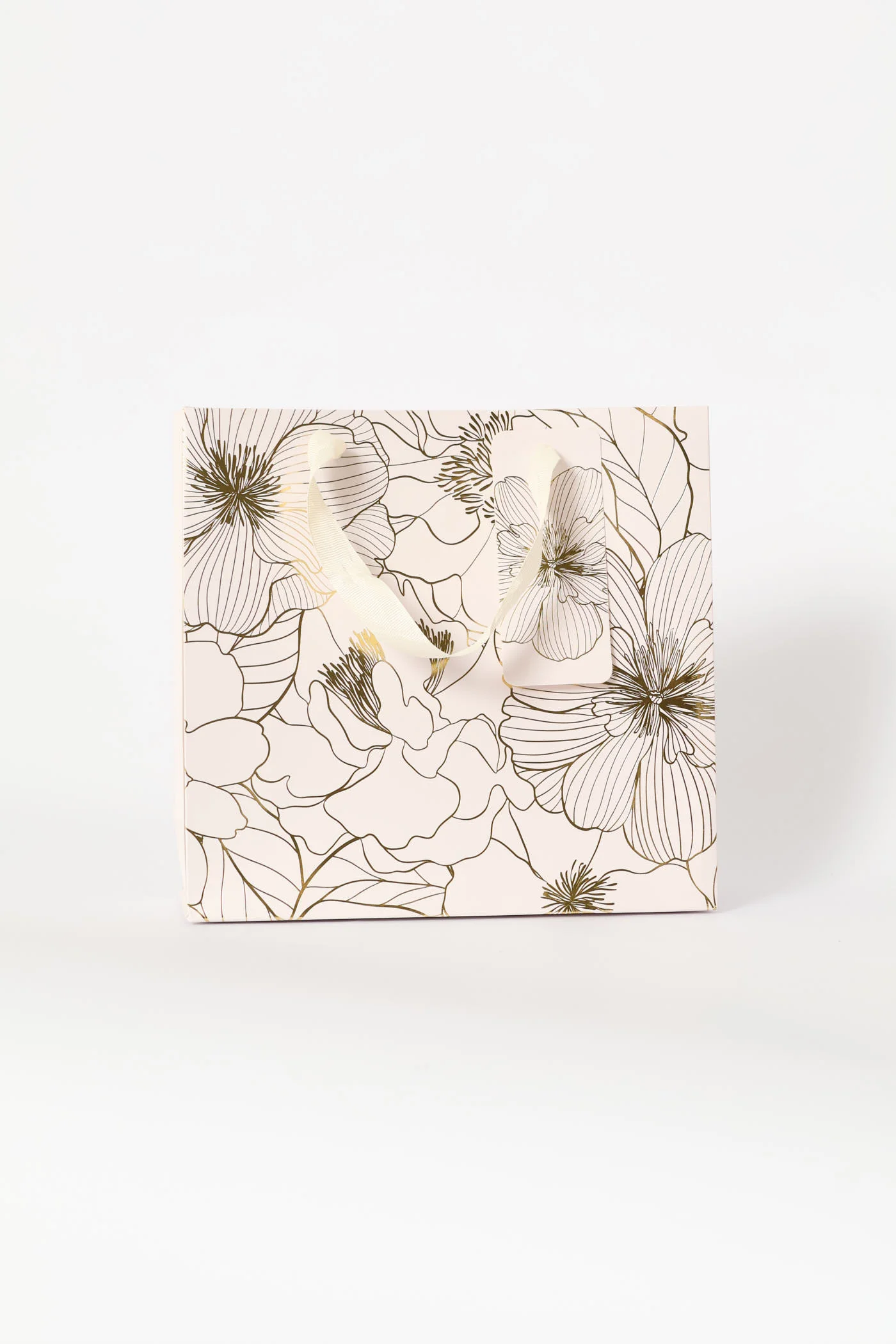 Gold Foil Floral Gift Bag - Blush - Image 4