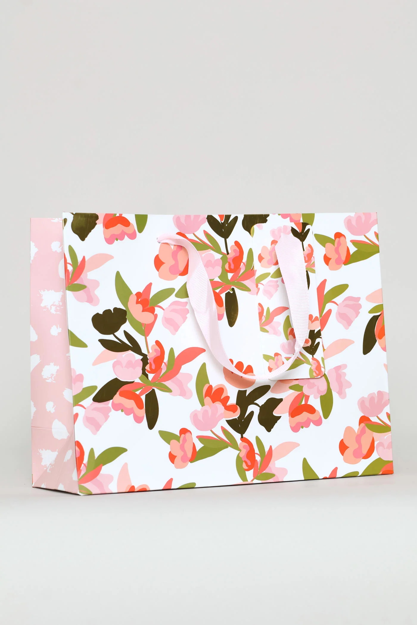 Gold Foil Small Gift Bag - Coral Pink - Image 3