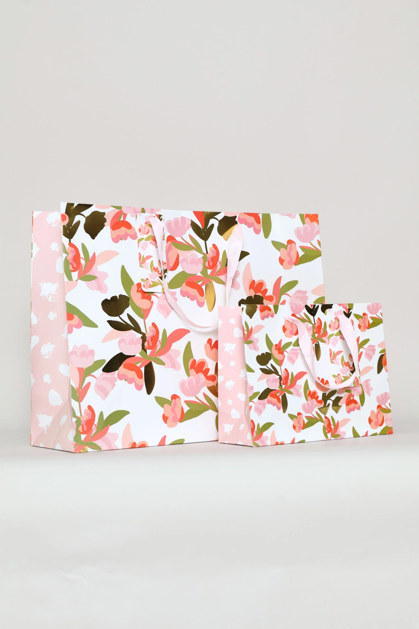 Gold Foil Large Gift Bag - Coral Pink - Image 5