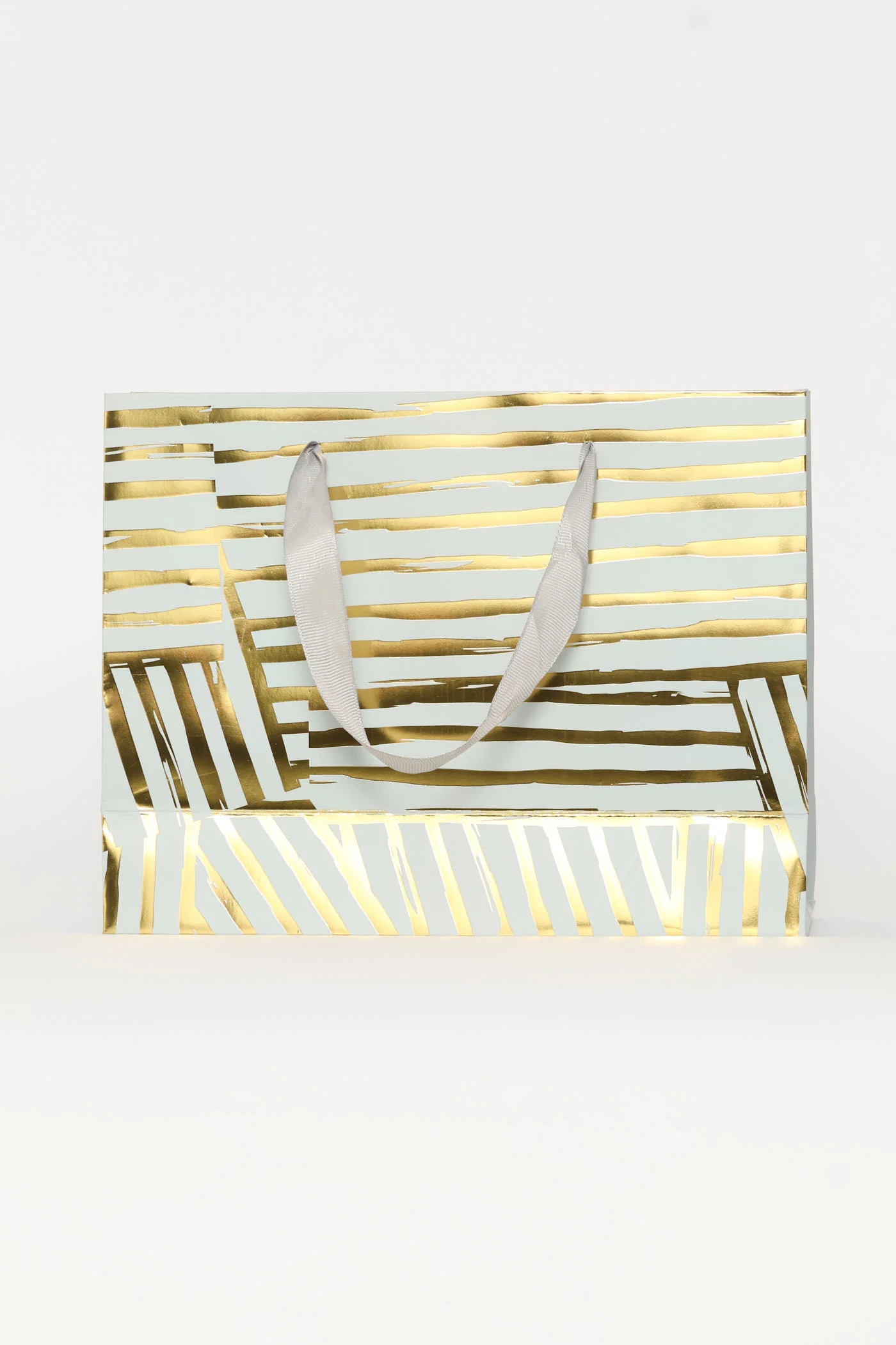 Gold Foil Stripey Gift Bag - Light Blue - Image 4