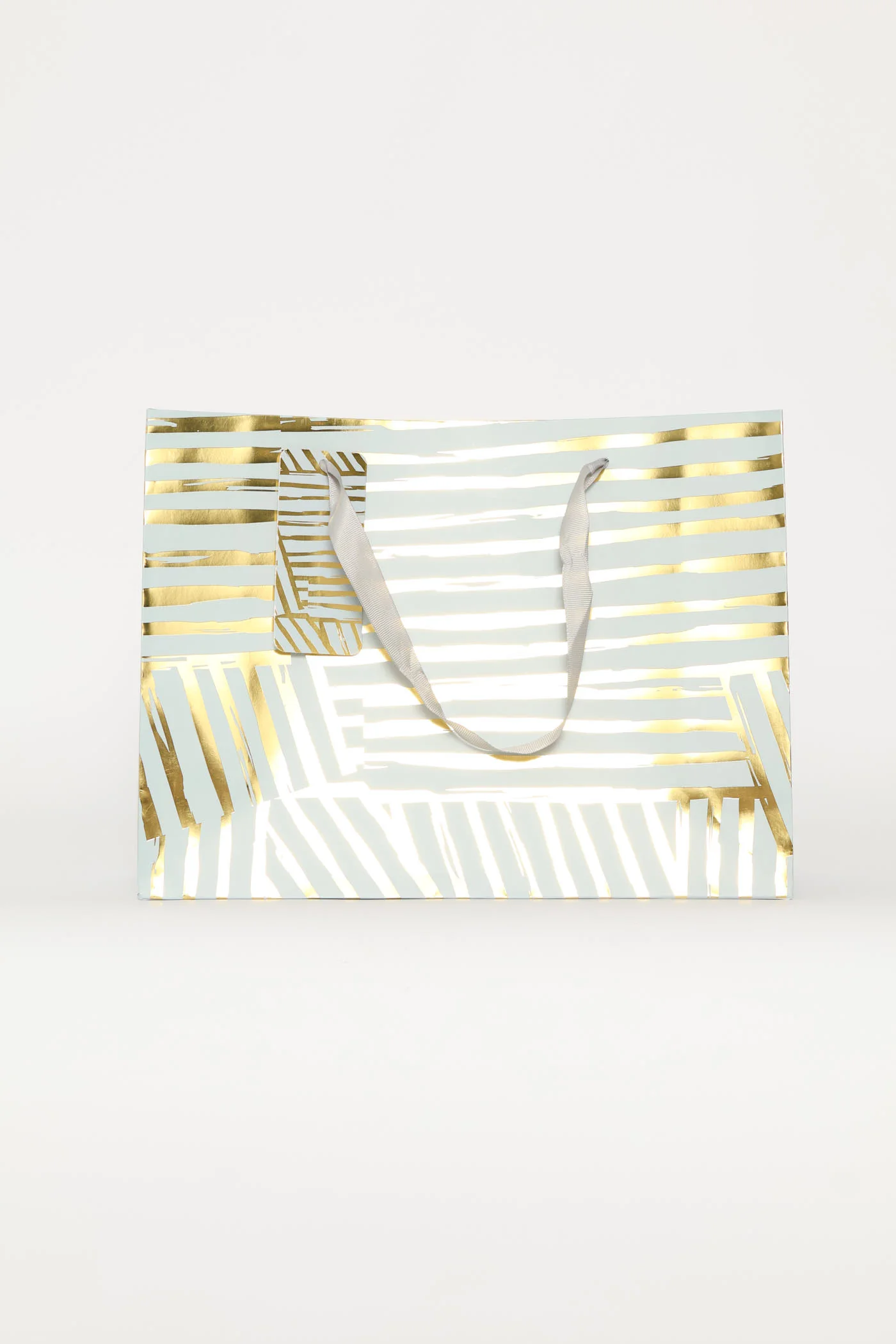Gold Foil Stripey Gift Bag - Light Blue - Image 3