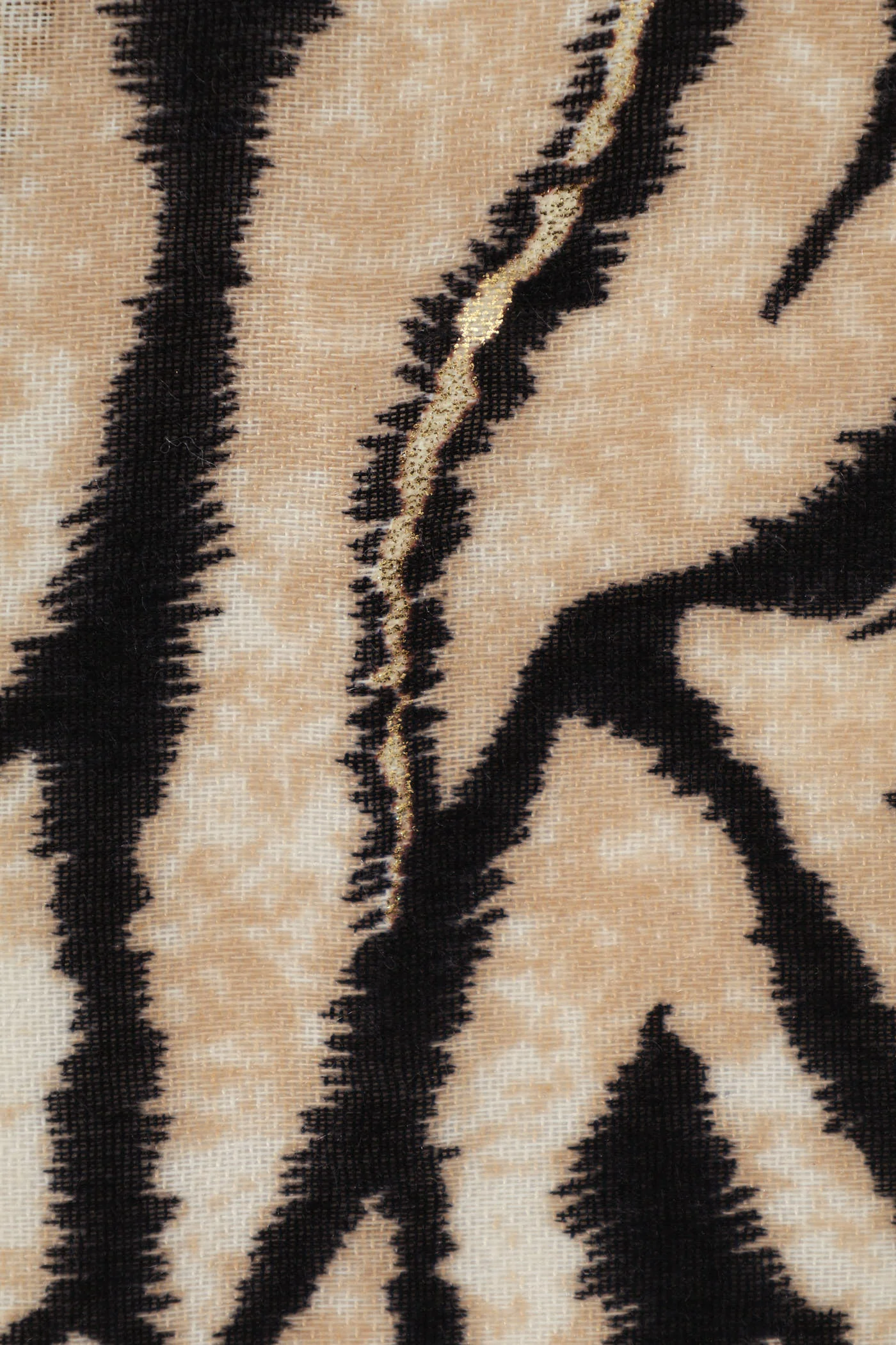Gold Foil Zebra Viscose Sacrf - Beige - Image 2