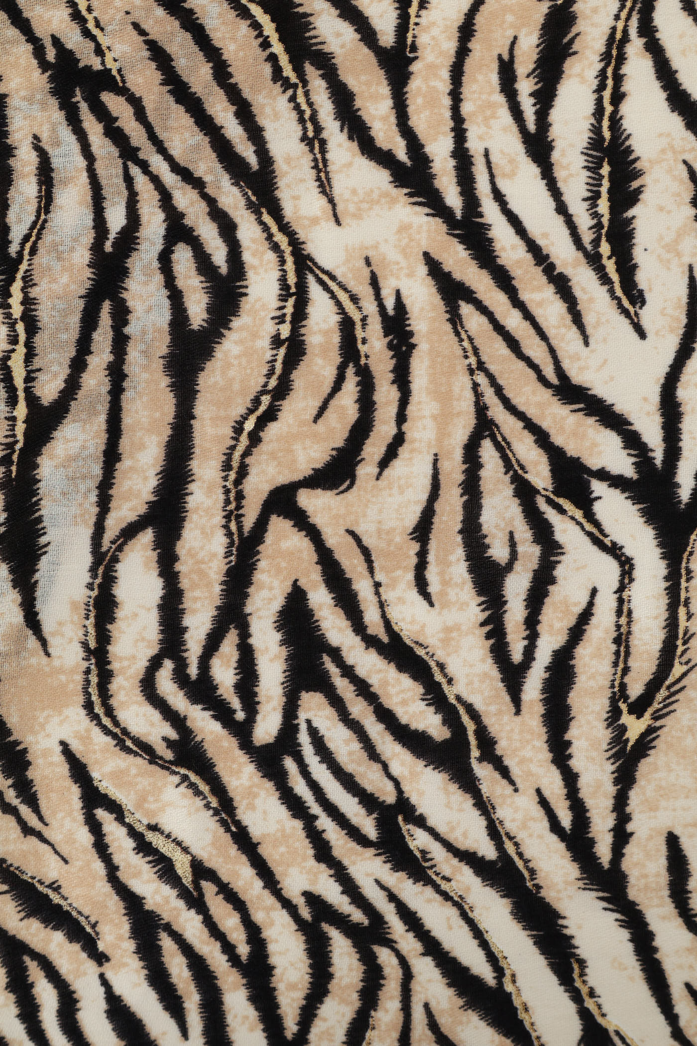 Gold Foil Zebra Viscose Sacrf - Beige - Image 3
