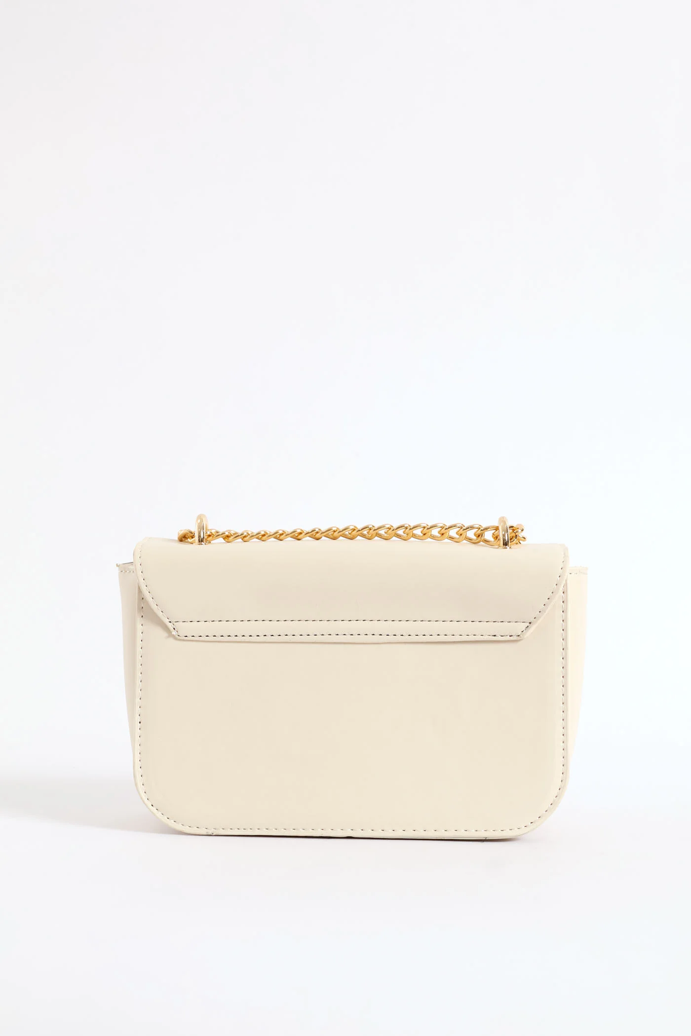 Gold Hardware Satchel Bag - Cream - Image 3
