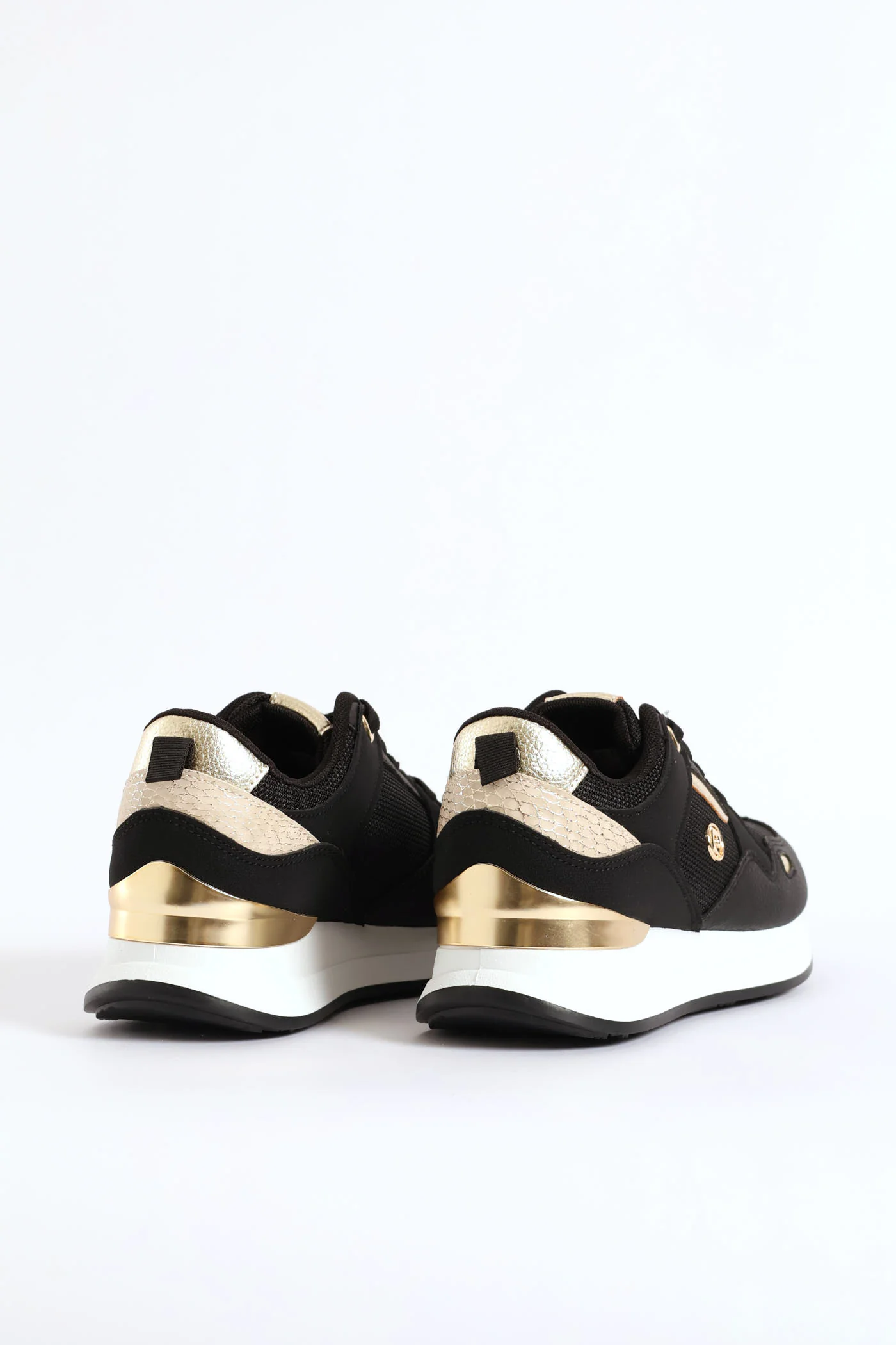 Gold Lurex Platform Sneaker - Black - Image 2